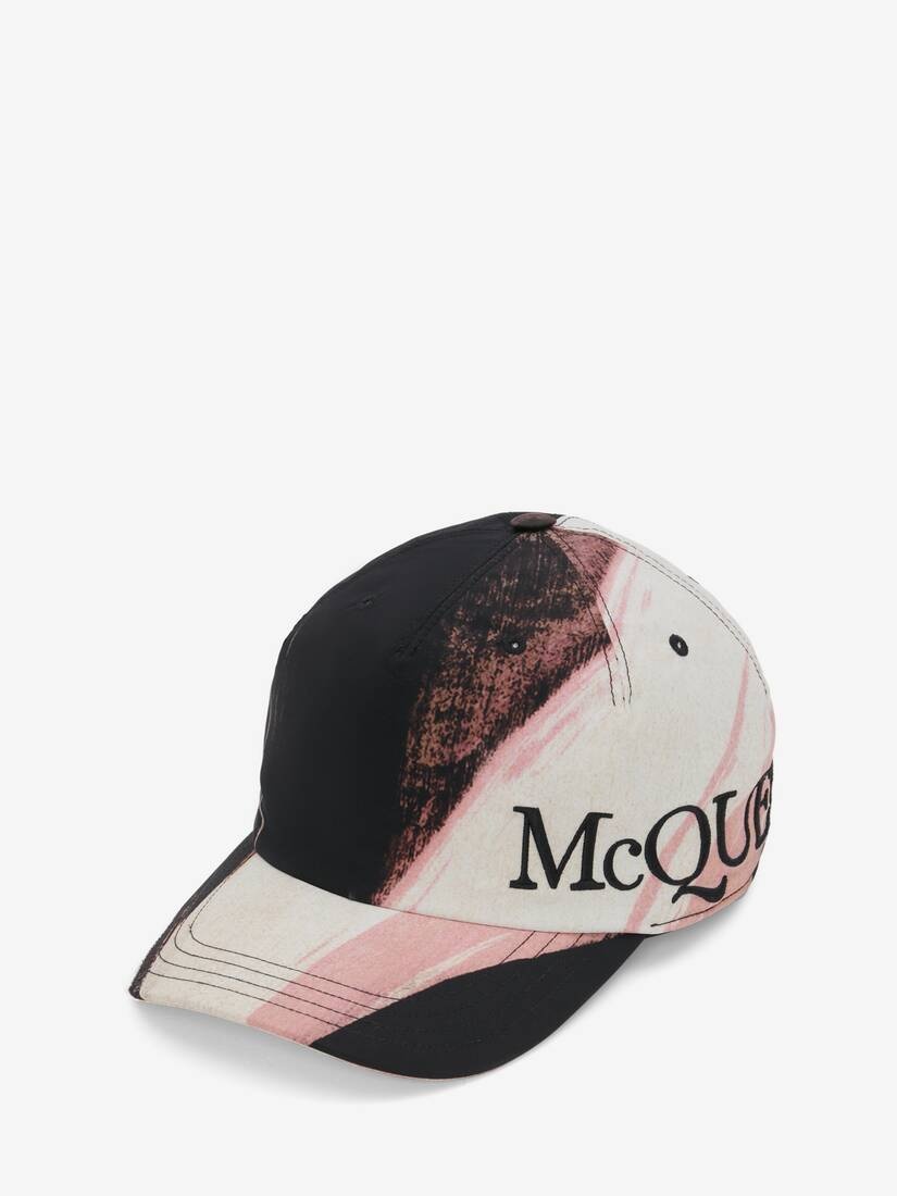 Men's Brushstroke Baseball Cap in Ivory/black - 2