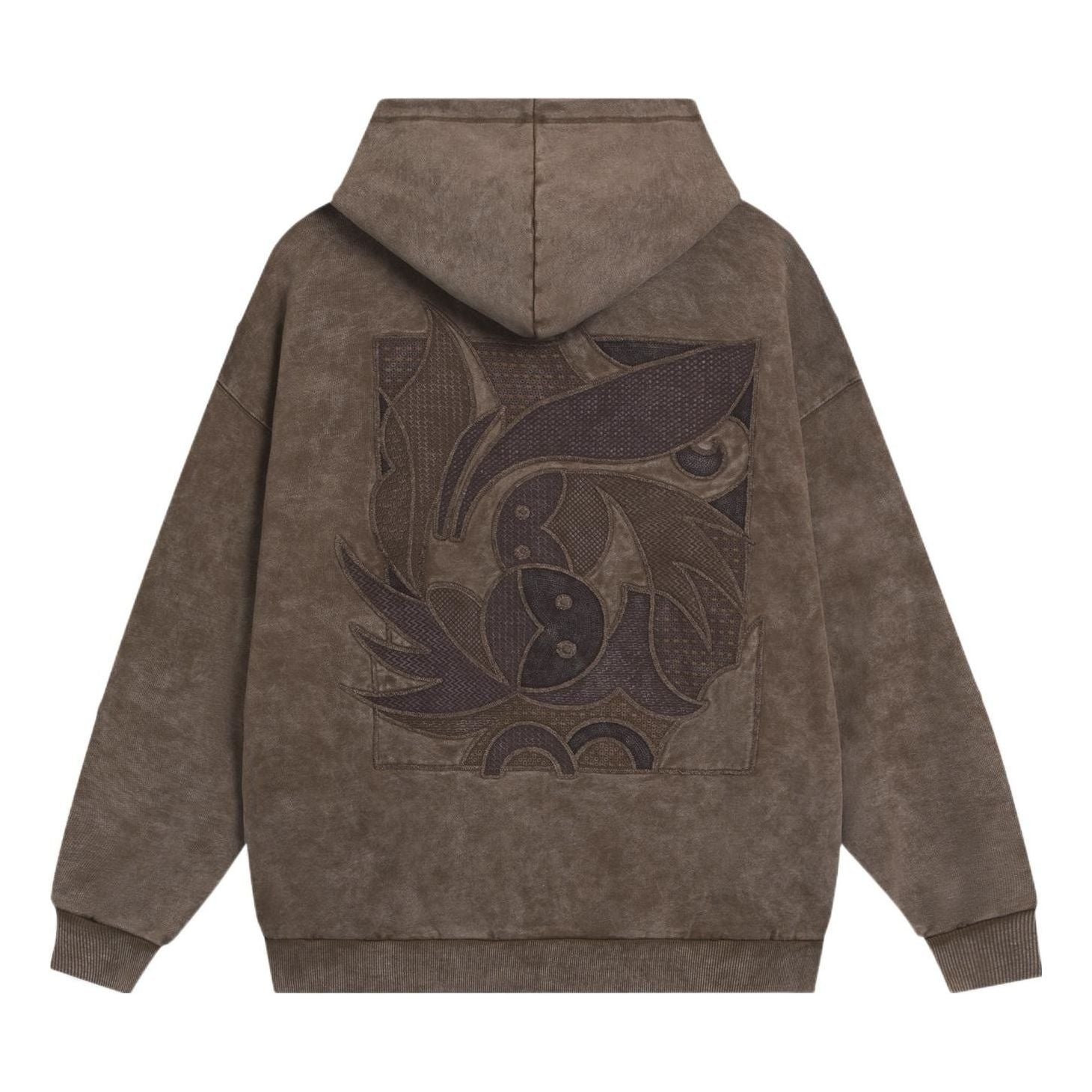 Li-Ning Embroidered Logo Washed Hoodie 'Brown' AWDSD13-2 - 2