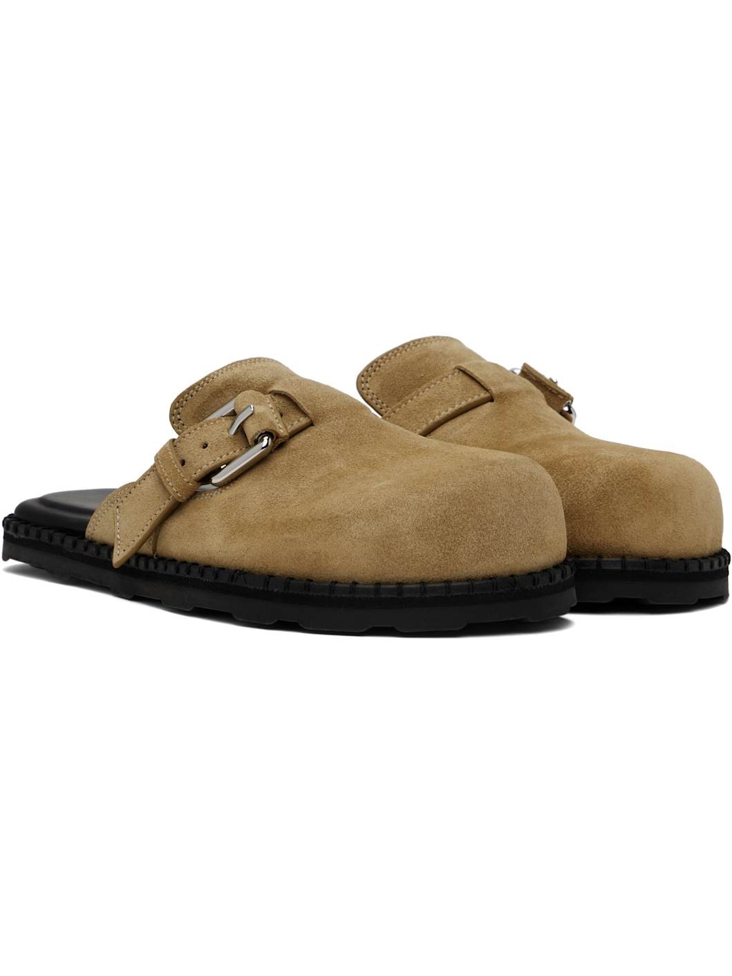Beige Suede Slip-on Loafers - 4