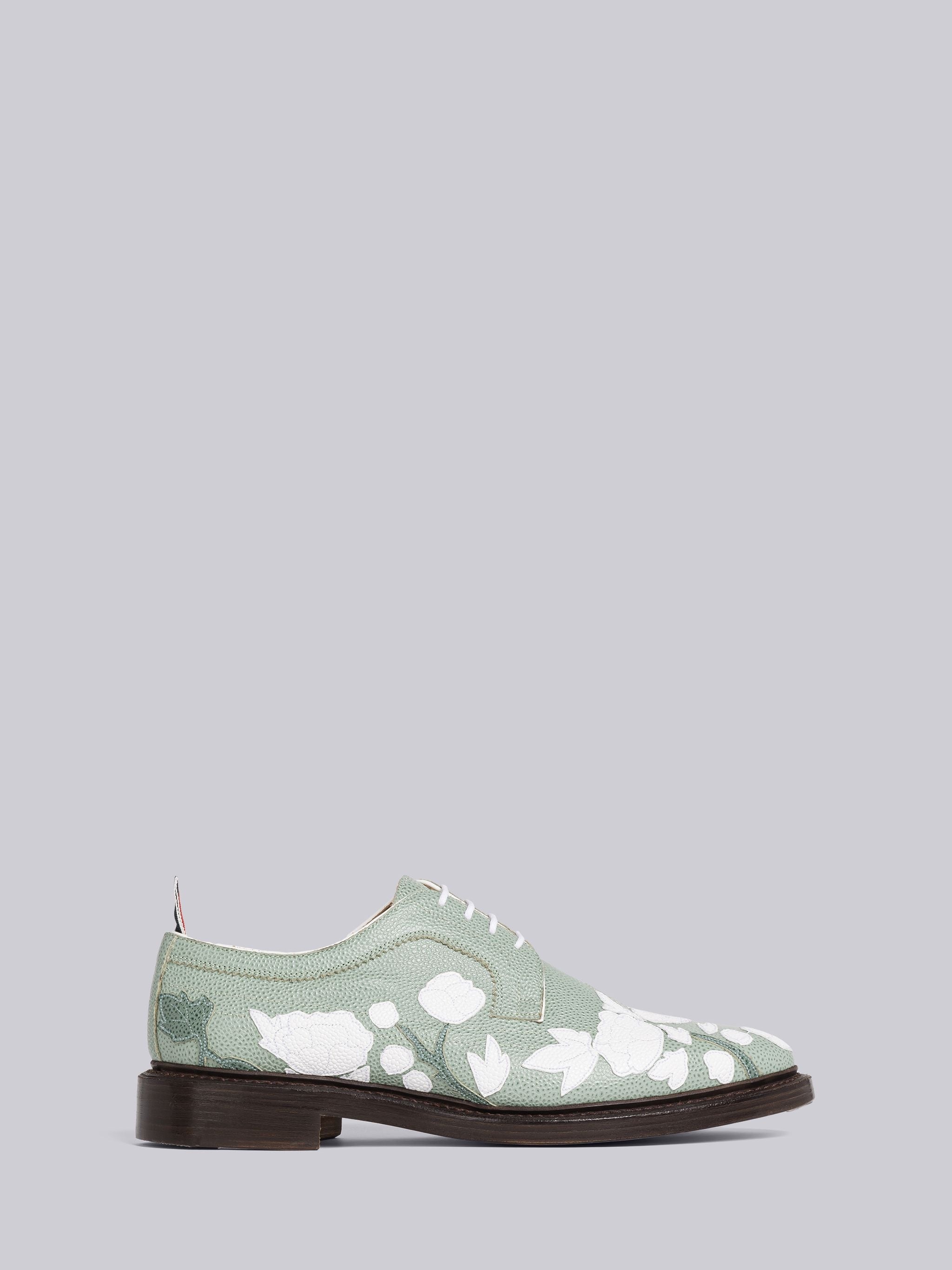 Pebble Grain Leather Floral Longwing Brogue - 1