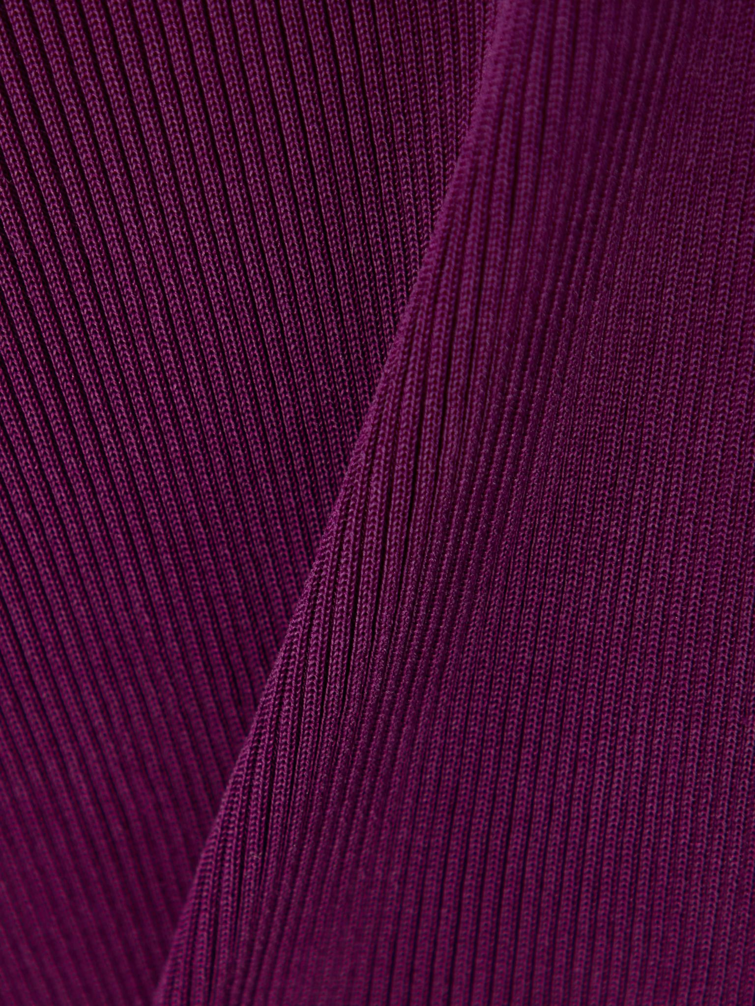 Lace-trimmed ribbed silk tank Purple - 4