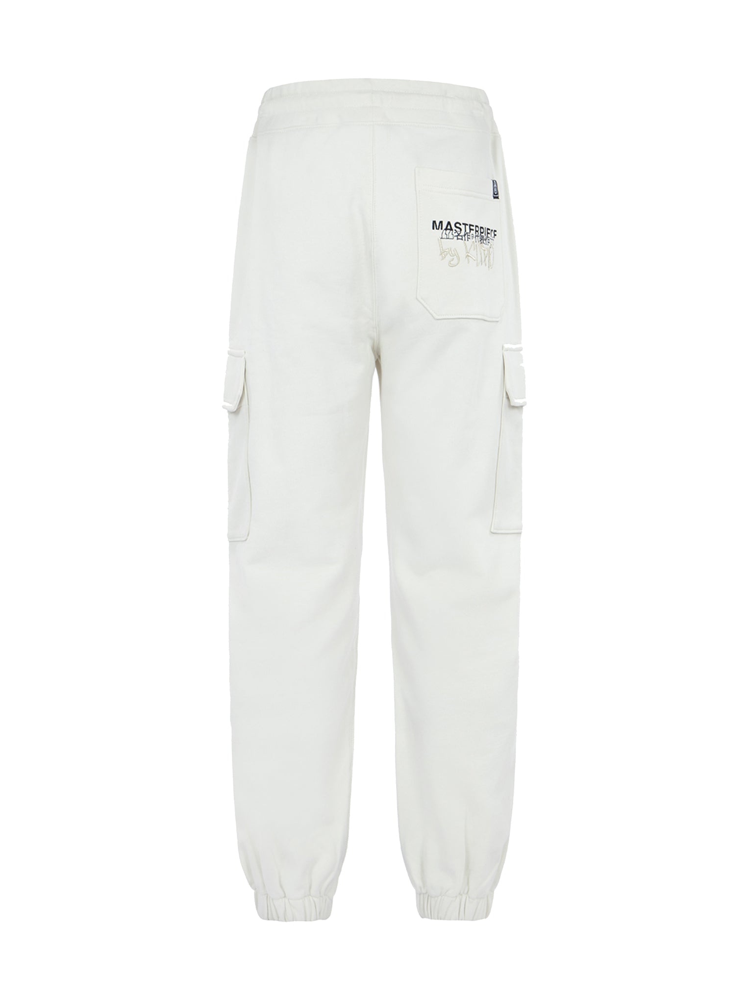 Brush Effect Logo Embroidery Cargo Sweatpants - 7