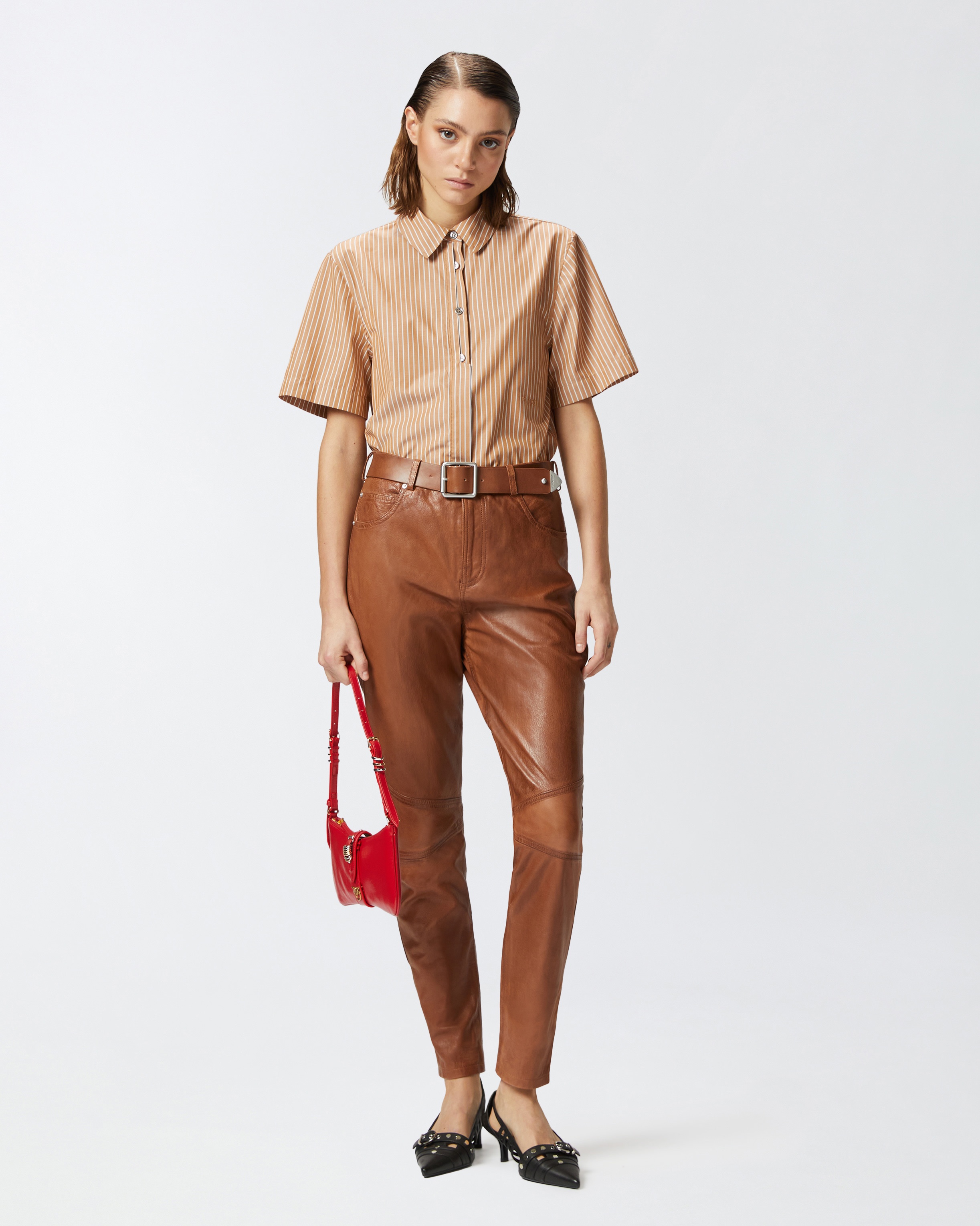 LEATHER TROUSERS WITH BELT - 2