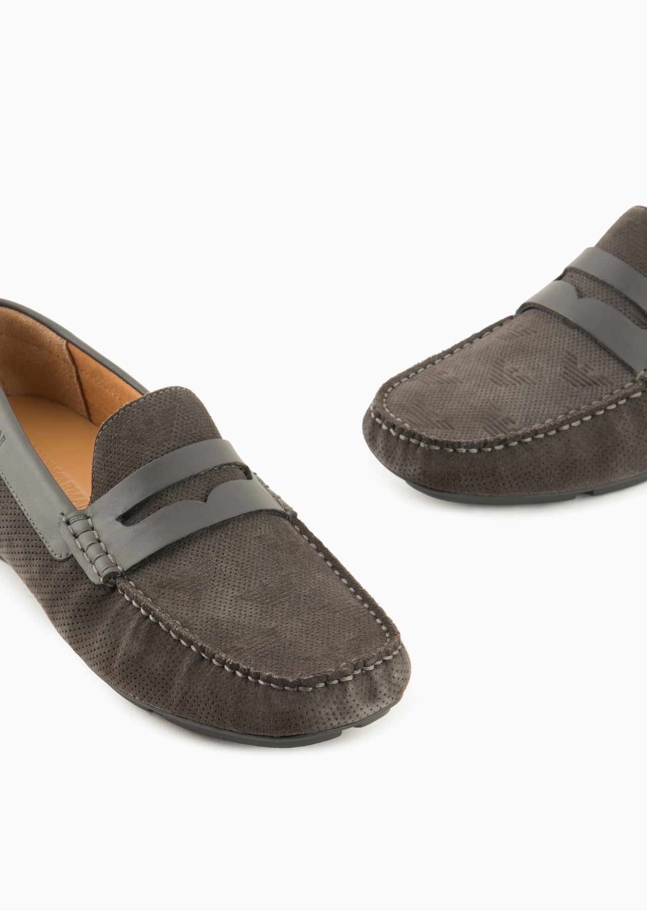 Micro-perforated suede driving loafers - 5