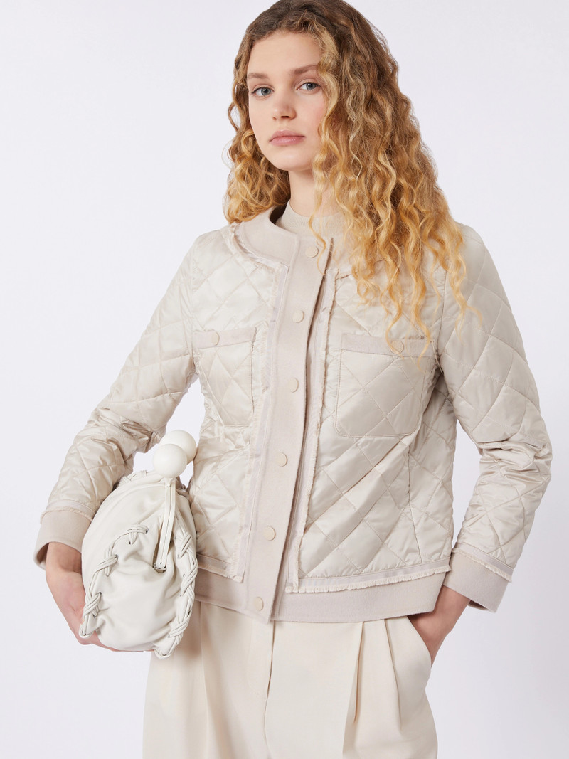 FERRO Padded cropped jacket in water-repellent canvas - SAND 5