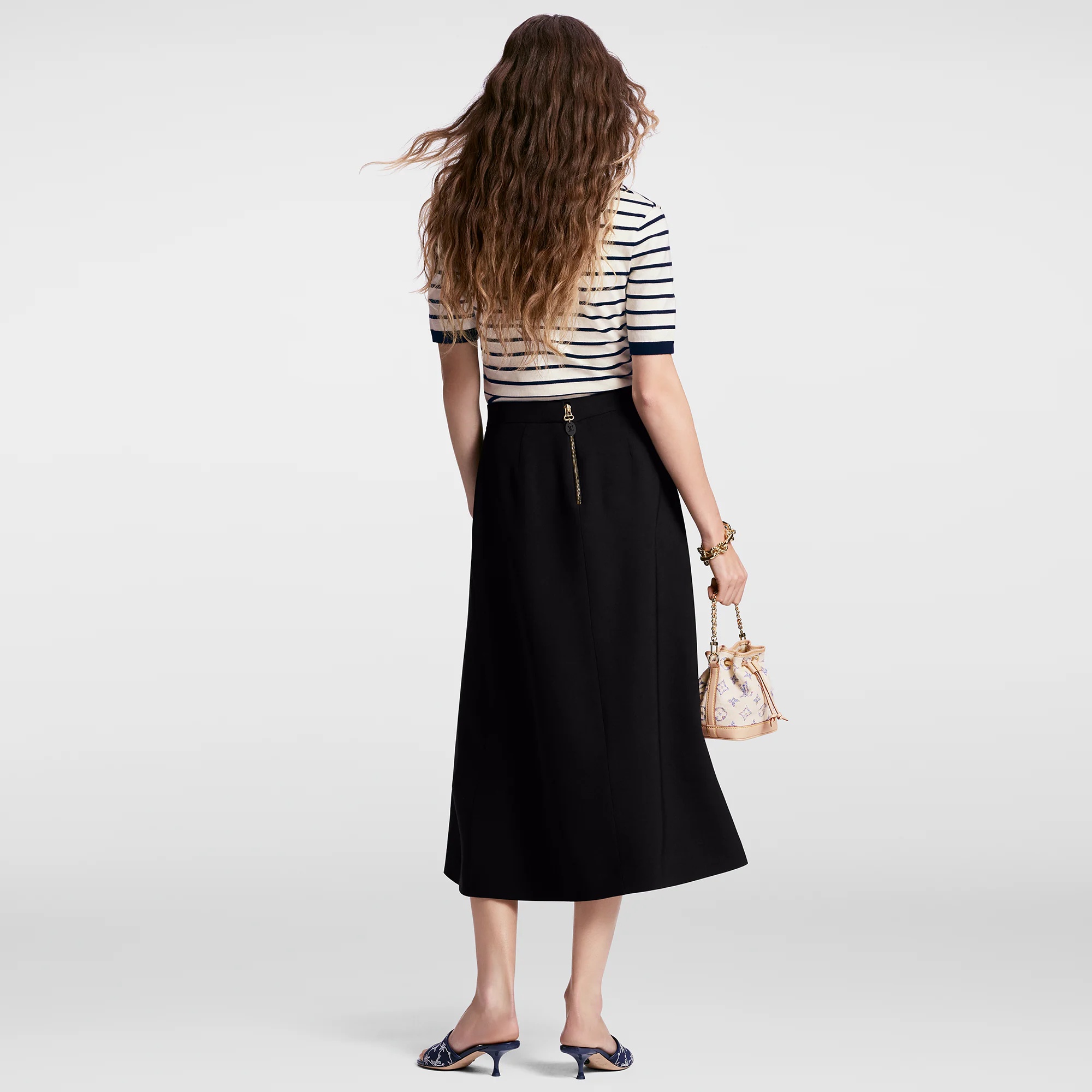 Graphic Box Pleat Maxi Skirt - 3