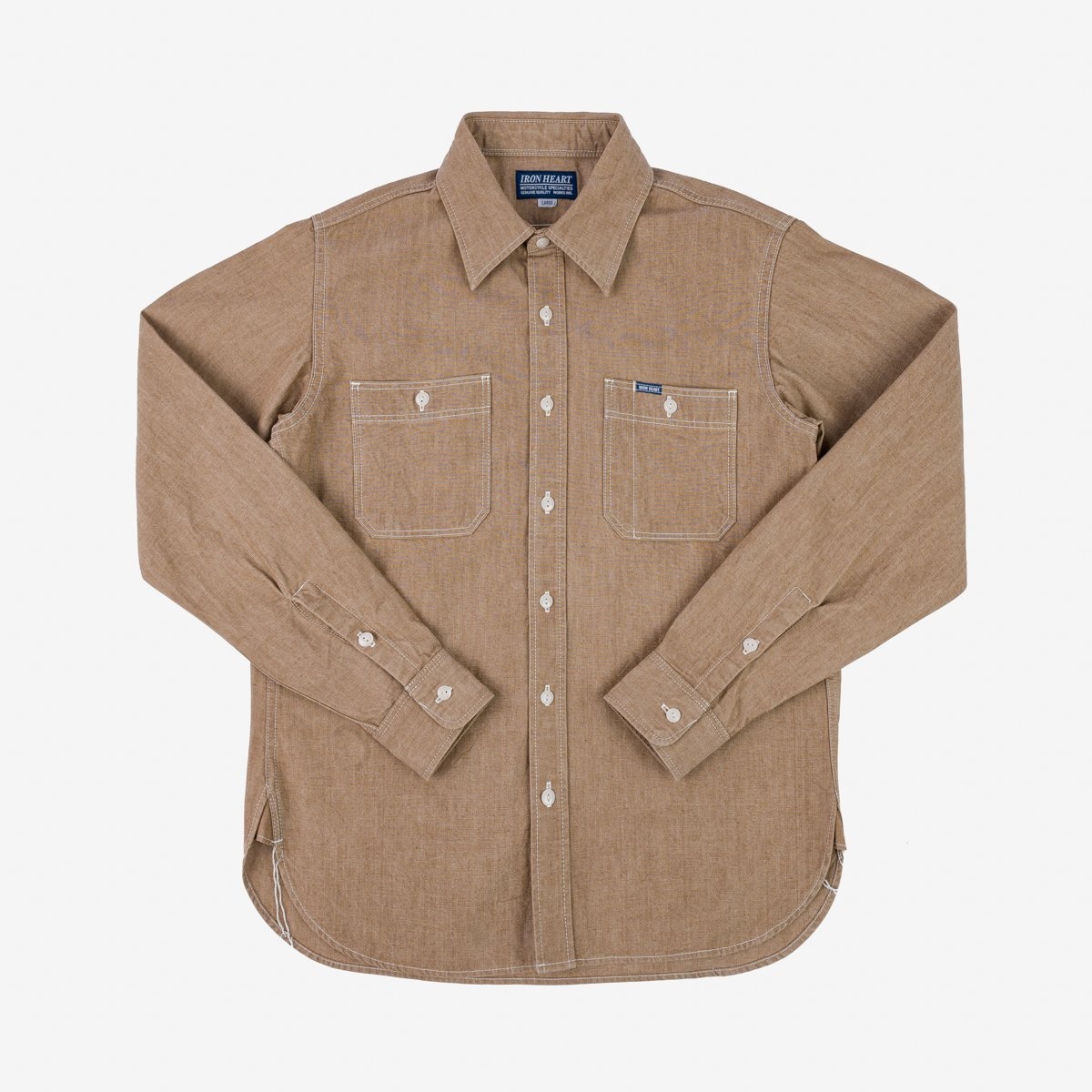 IHSH-363-MOC 10oz Organic Chambray Work Shirt - Mocha - 1