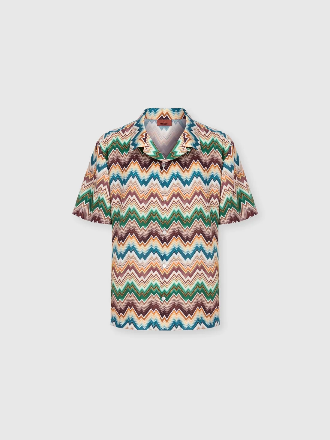 Bowling shirt with irregular zig zag print - 1