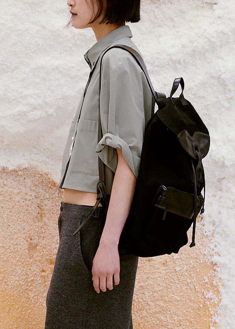 LOW CLASSIC Low Classic Half Sleeve Cropped Shirt - Khaki Grey outlook