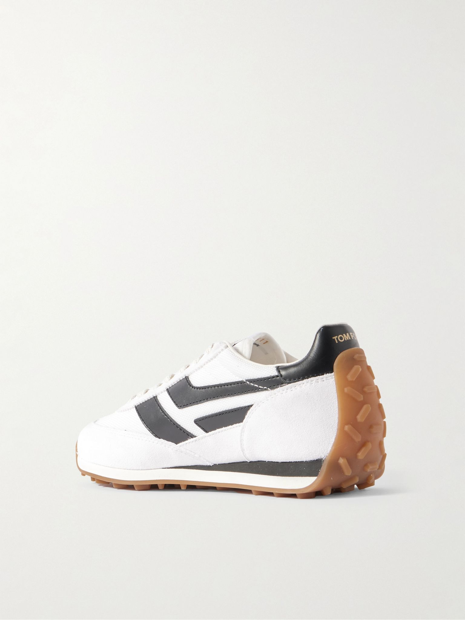 Mick Leather-Trimmed Suede and Mesh Sneakers White - 4