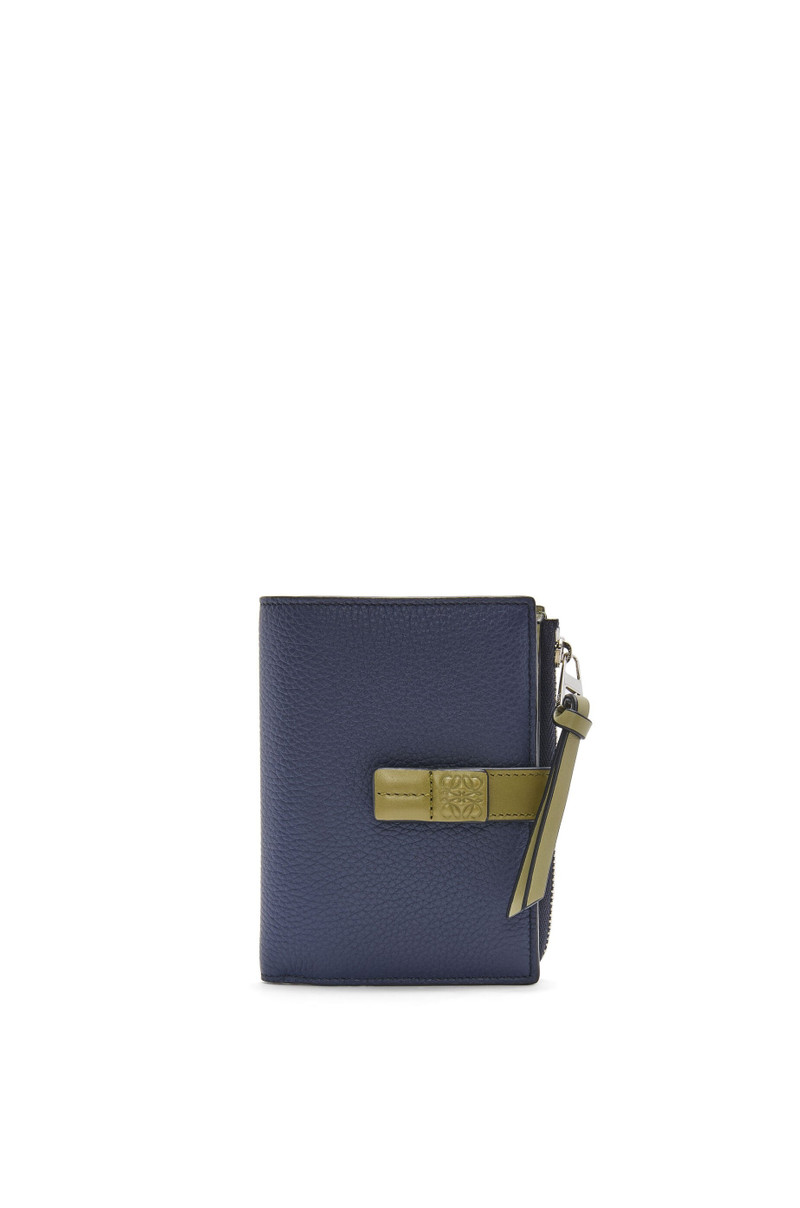 Slim zip bifold wallet in soft grained calfskin - 1