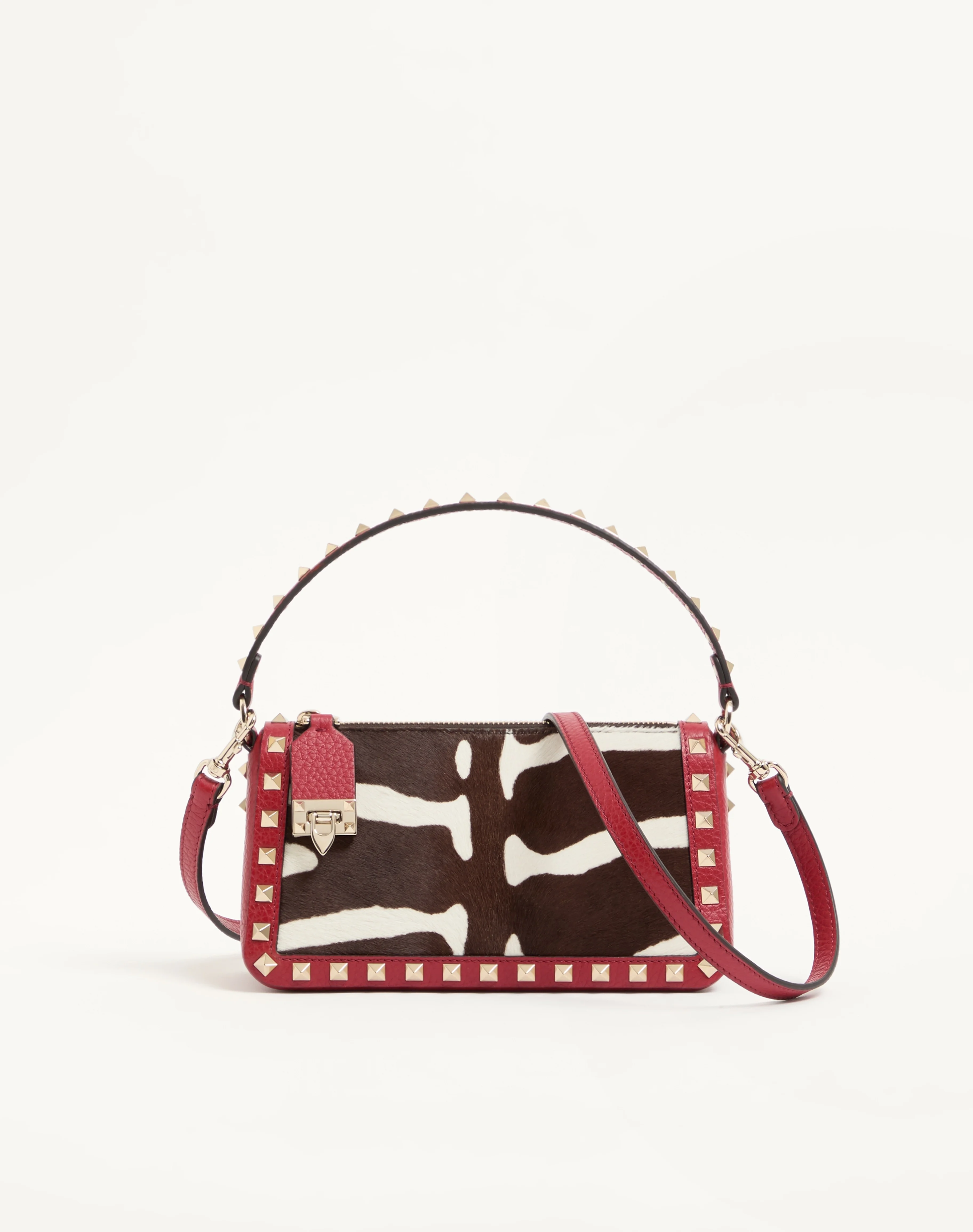 VALENTINO GARAVANI ROCKSTUD SMALL CROSSBODY BAG IN PONY-EFFECT CALFSKIN - 1