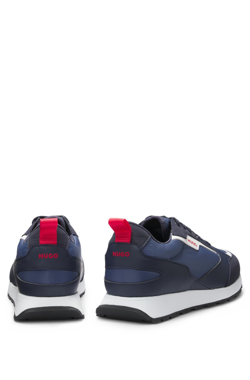 HUGO MIXED-MATERIAL TRAINERS WITH BRANDED ACCENTS outlook