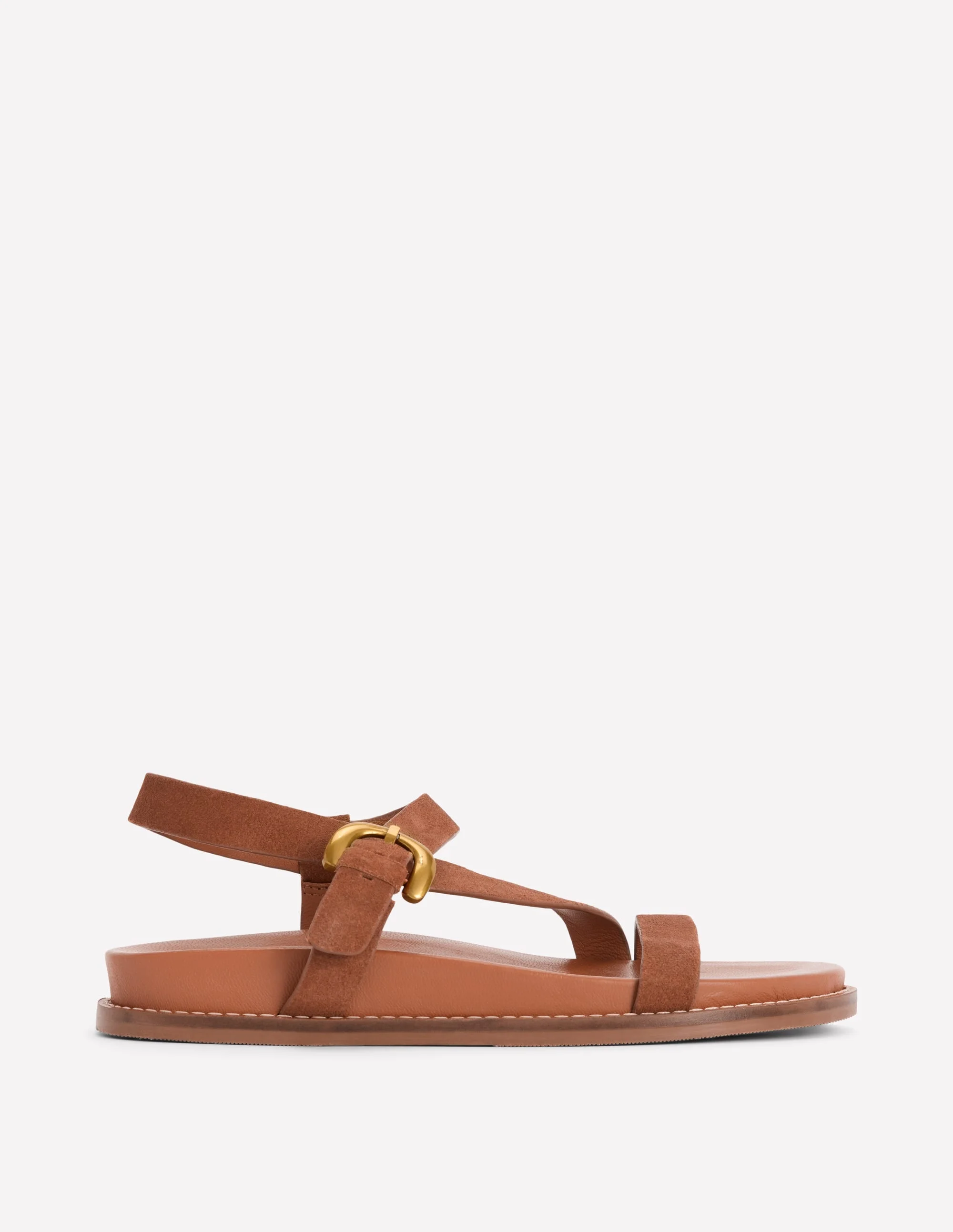Chunky Asymmetric Sandal-Tan Suede - 1