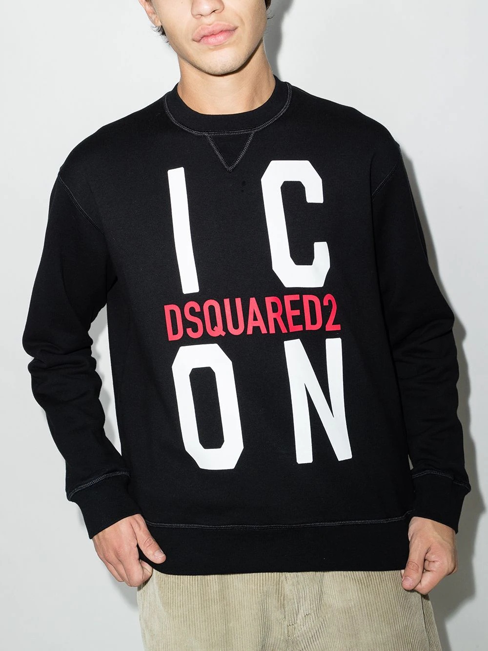 Icon print crew neck sweatshirt - 2