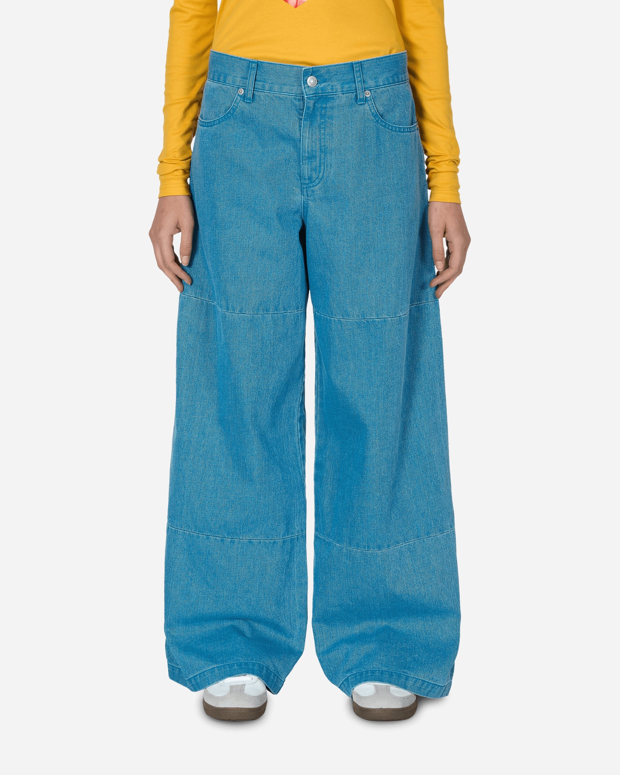 Colored Denim Wide Pants Blue - 1