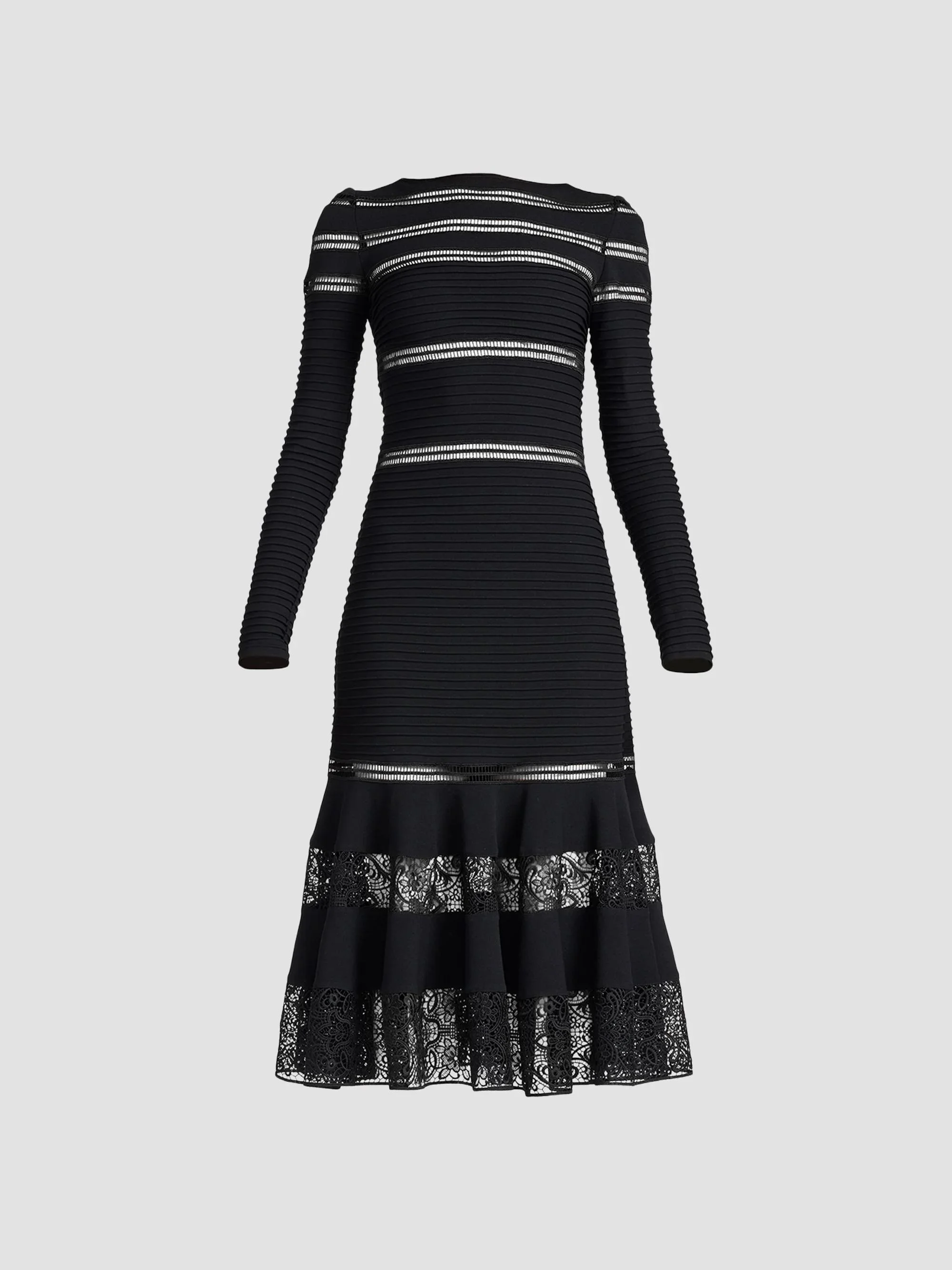 Women's Tiered Pleated Cocktail Dress - Black - 1