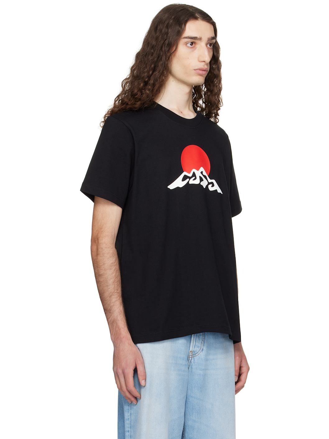Black Montagne Snow Print T-shirt - 2
