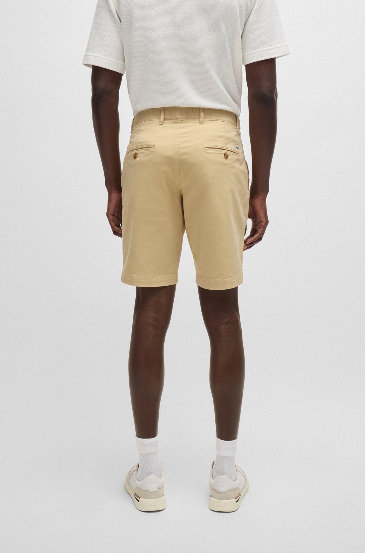 SLIM-FIT SHORTS IN STRETCH-COTTON TWILL - 4