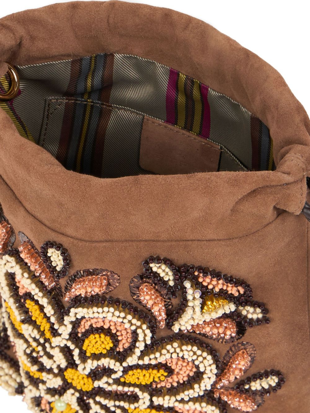 small beaded-embellished bucket bag - 4