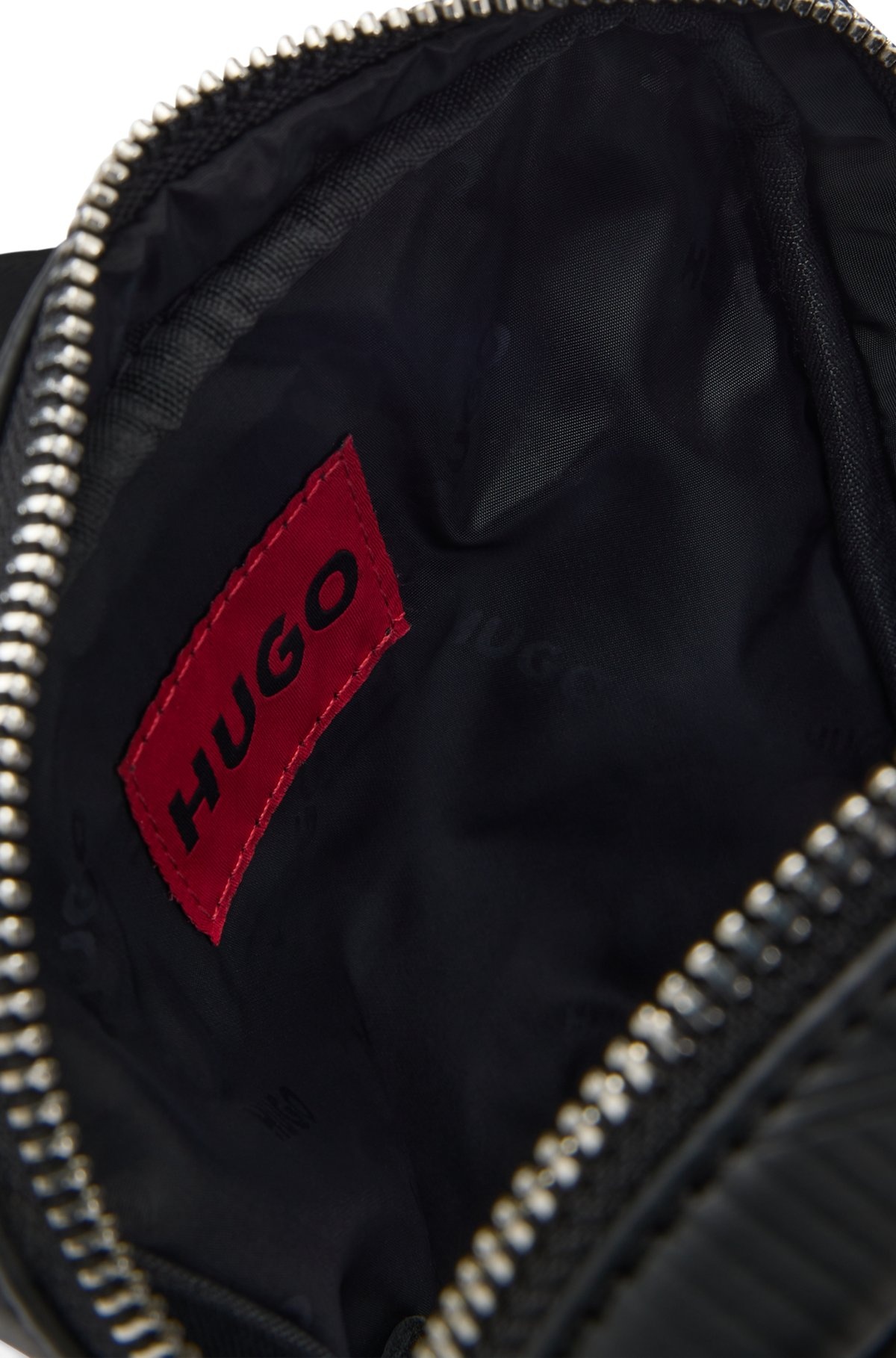 FAUX-LEATHER REPORTER BAG WITH STACKED AND GEOMETRIC LOGOS - 6
