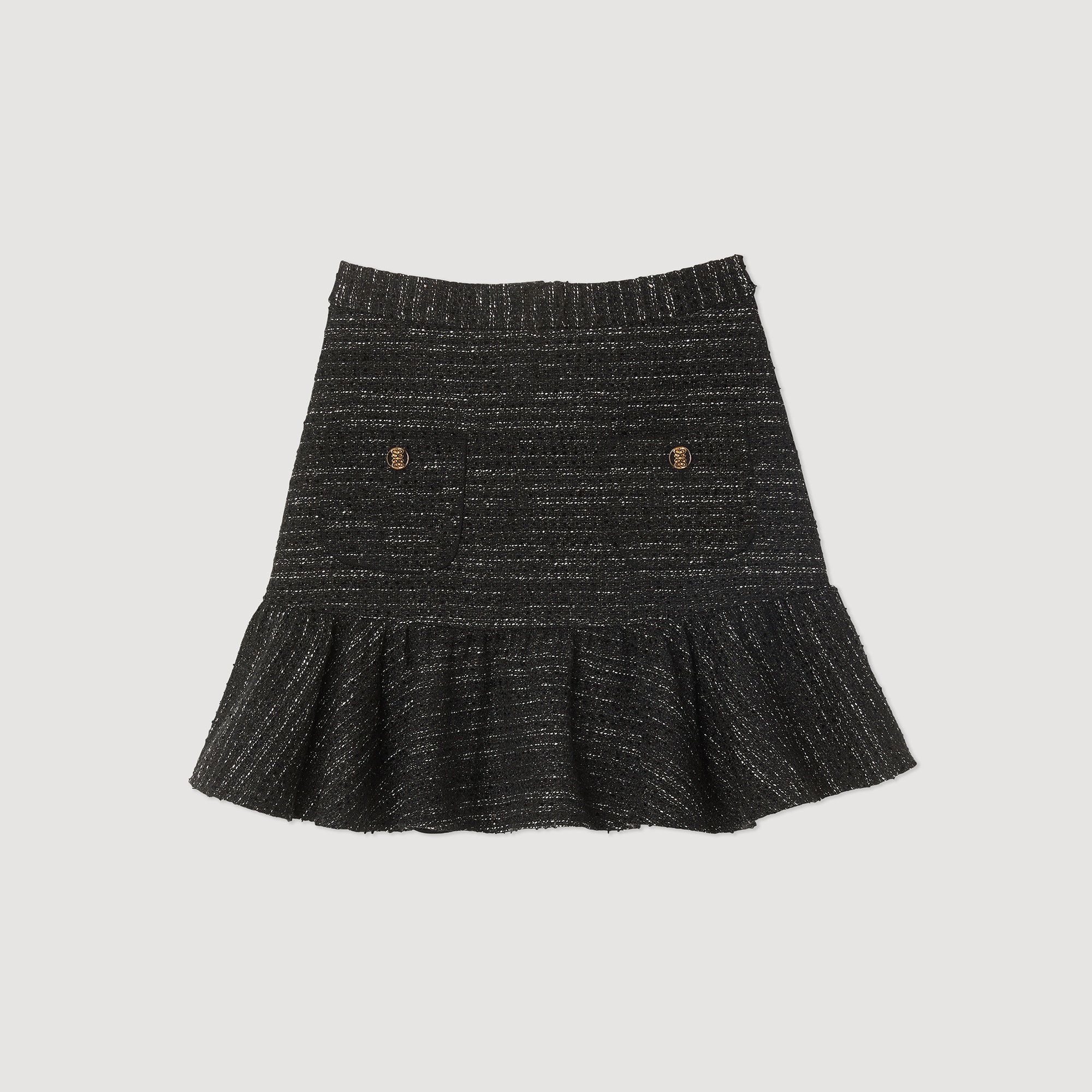 Short tweed ruffled skirt - 1