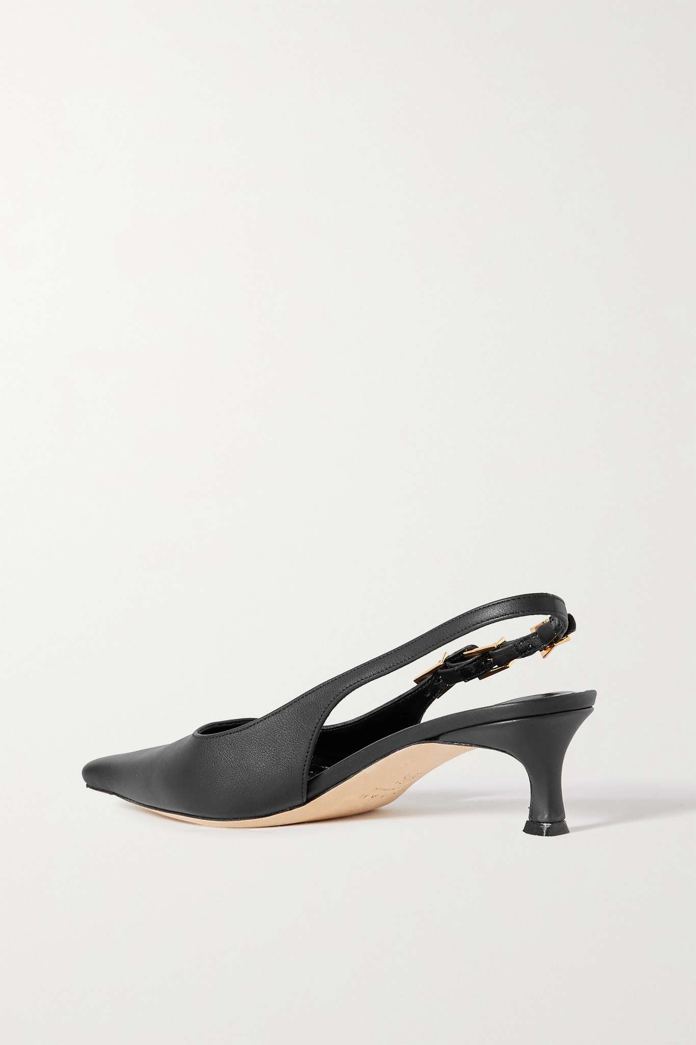 + Mimi Cuttrell glossed-leather slingback pumps - 3