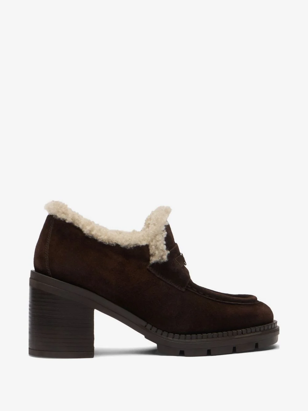 Concept shearling-trim suede pumps - 1