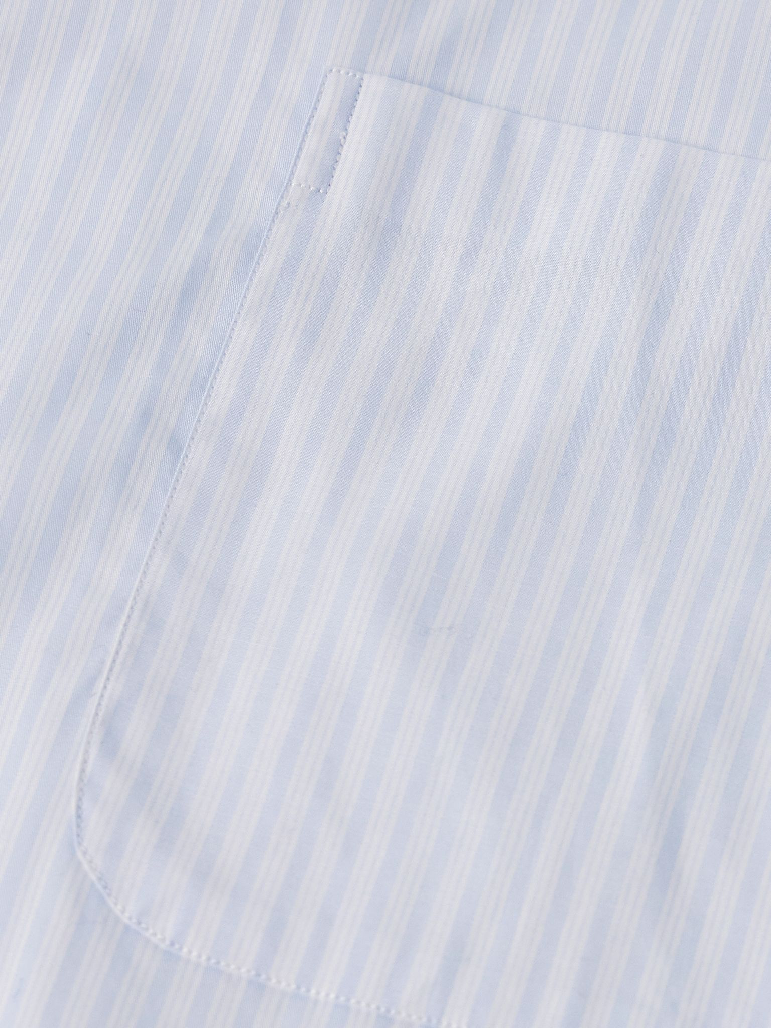 André Striped Cotton-Poplin Shirt Blue - 4