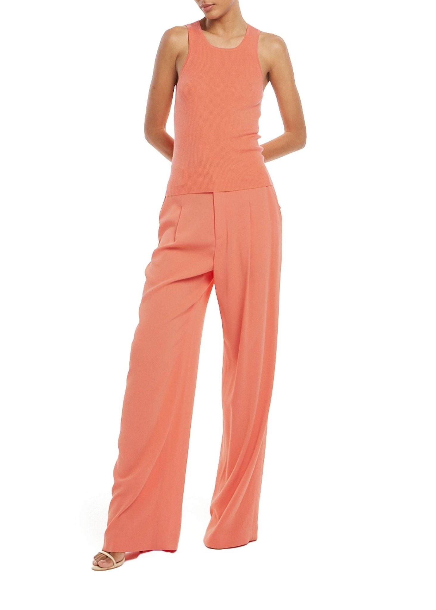 Crepe Relaxed Pleated Pant - 3