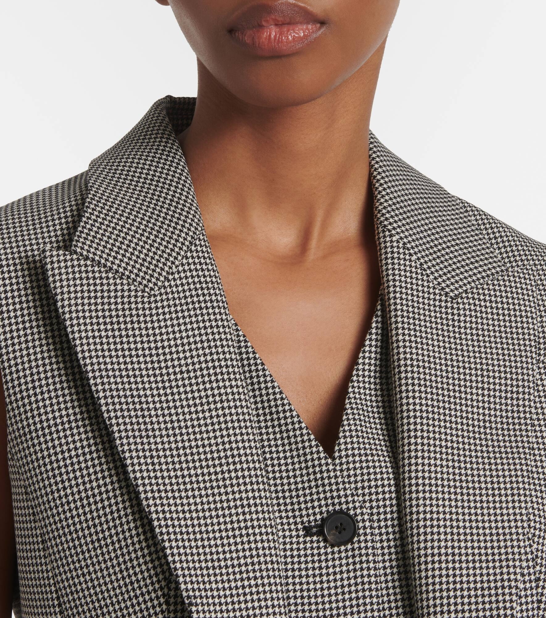 Houndstooth wool and mohair vest - 4