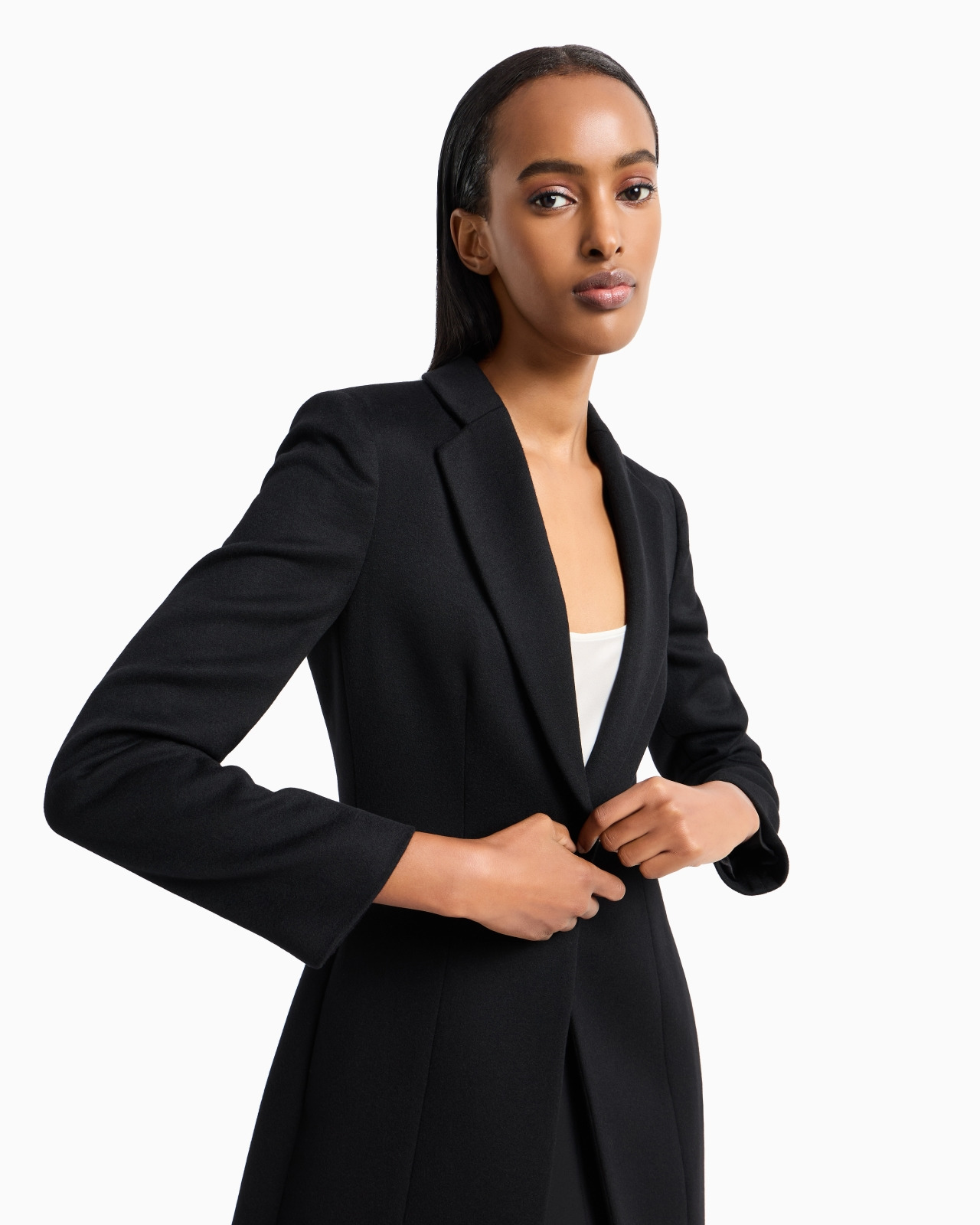 Pure cashmere single-breasted coat - 5