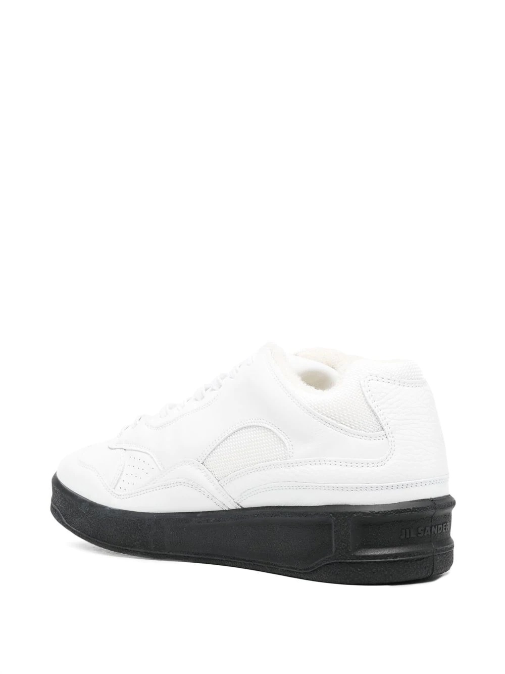 panelled low-top leather sneakers - 3