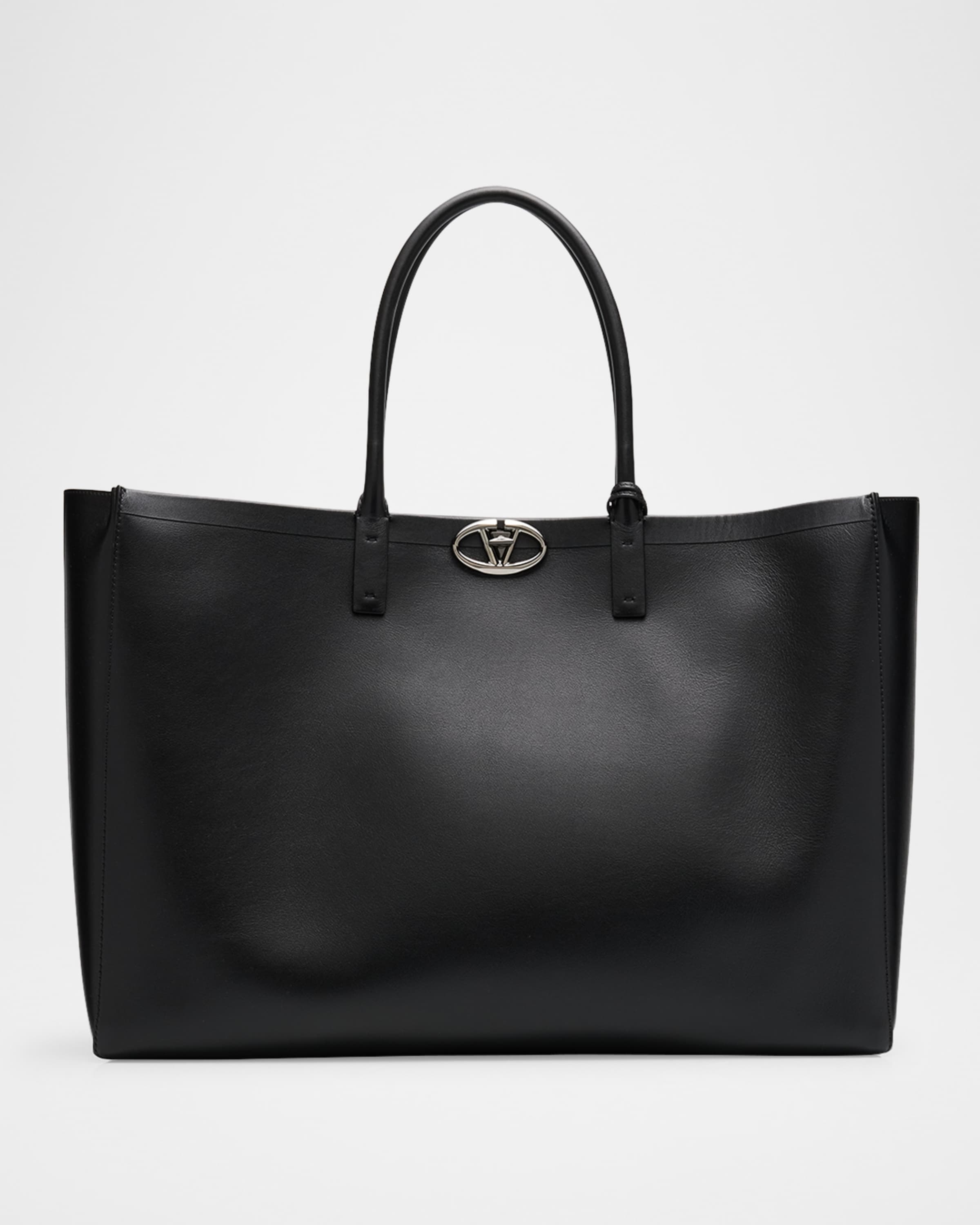 Men's East/West Leather Tote Bag - 1