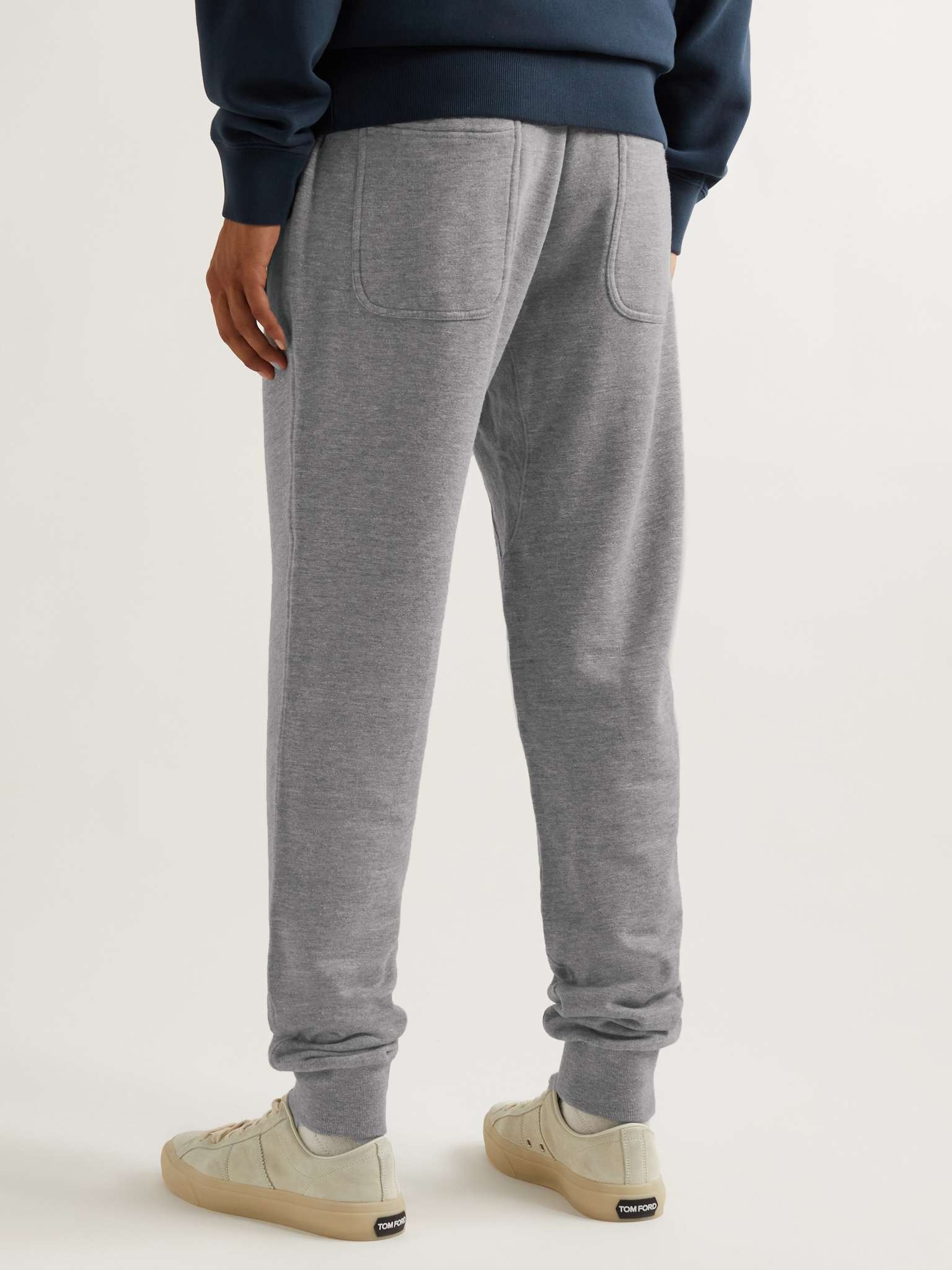 Tapered Brushed Cotton-Blend Jersey Sweatpants - 4