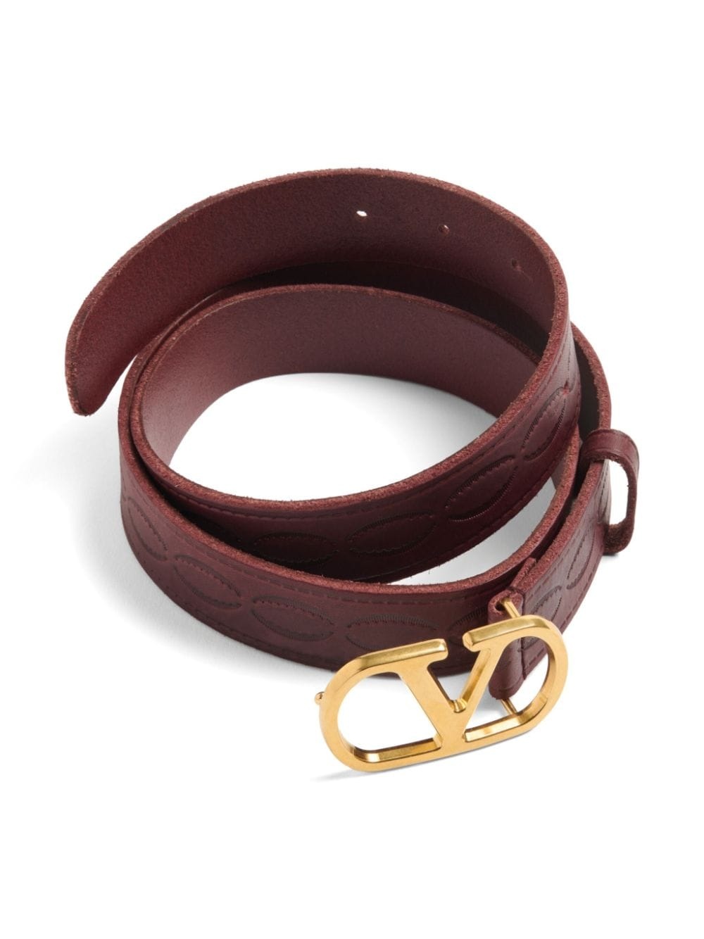 logo-buckle leather belt - 3