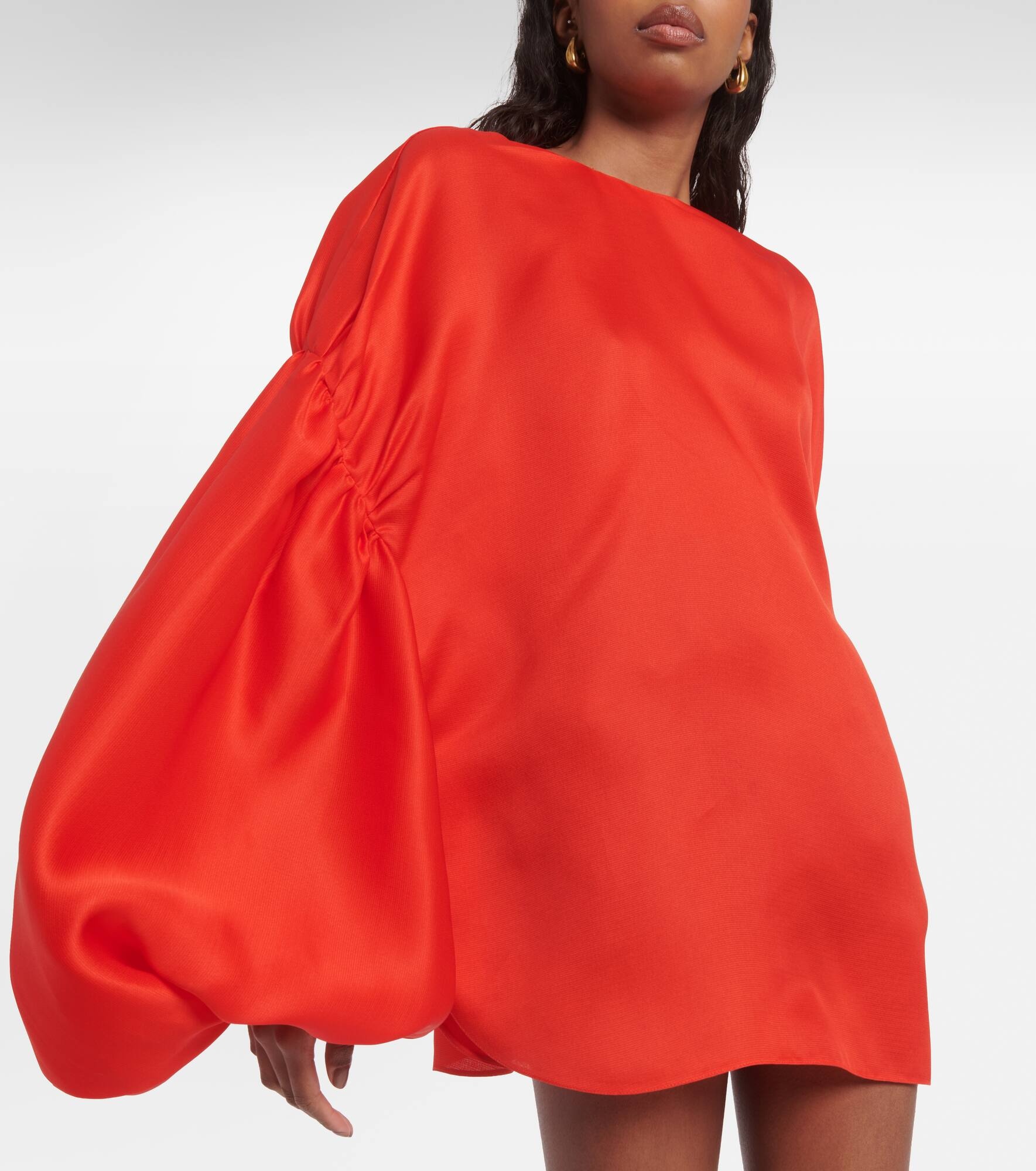 Quico puff-sleeve silk gazar top - 5