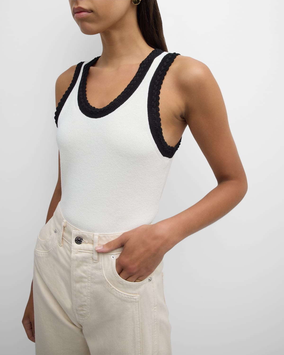 Sandra Contrast-Trim Tank Top - 7