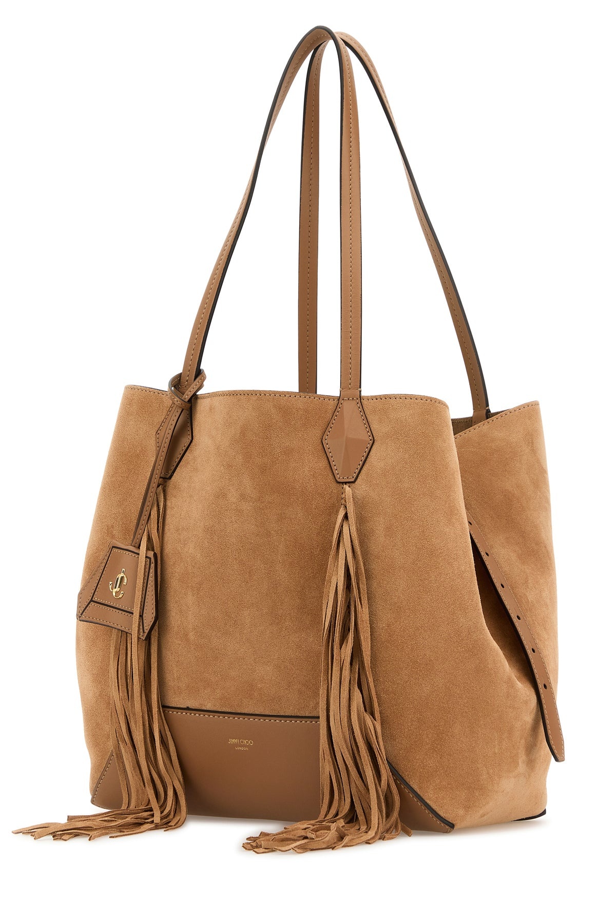 Camel suede Diamond shopping bag - 2