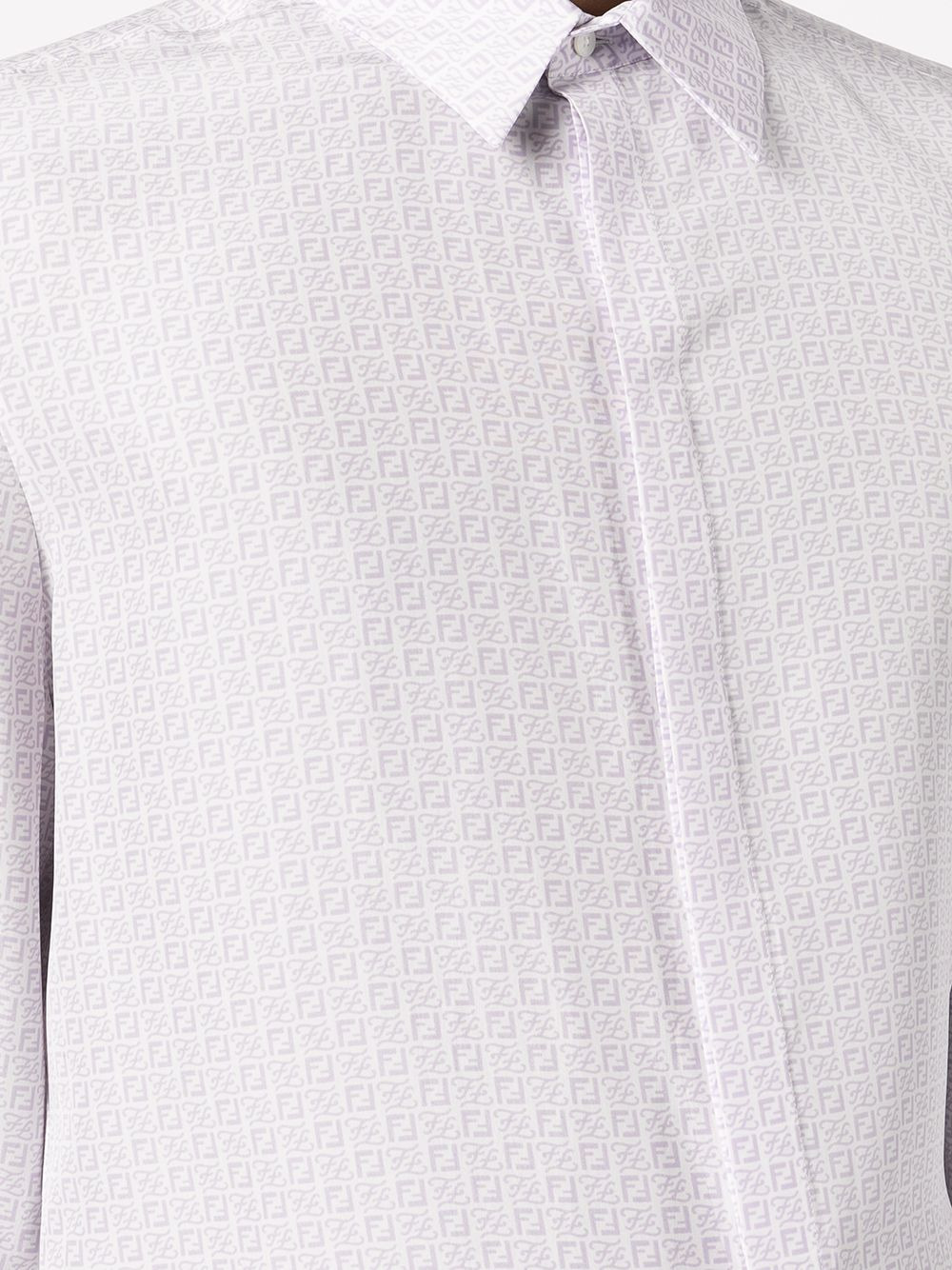 FF-print silk long-sleeve shirt - 5
