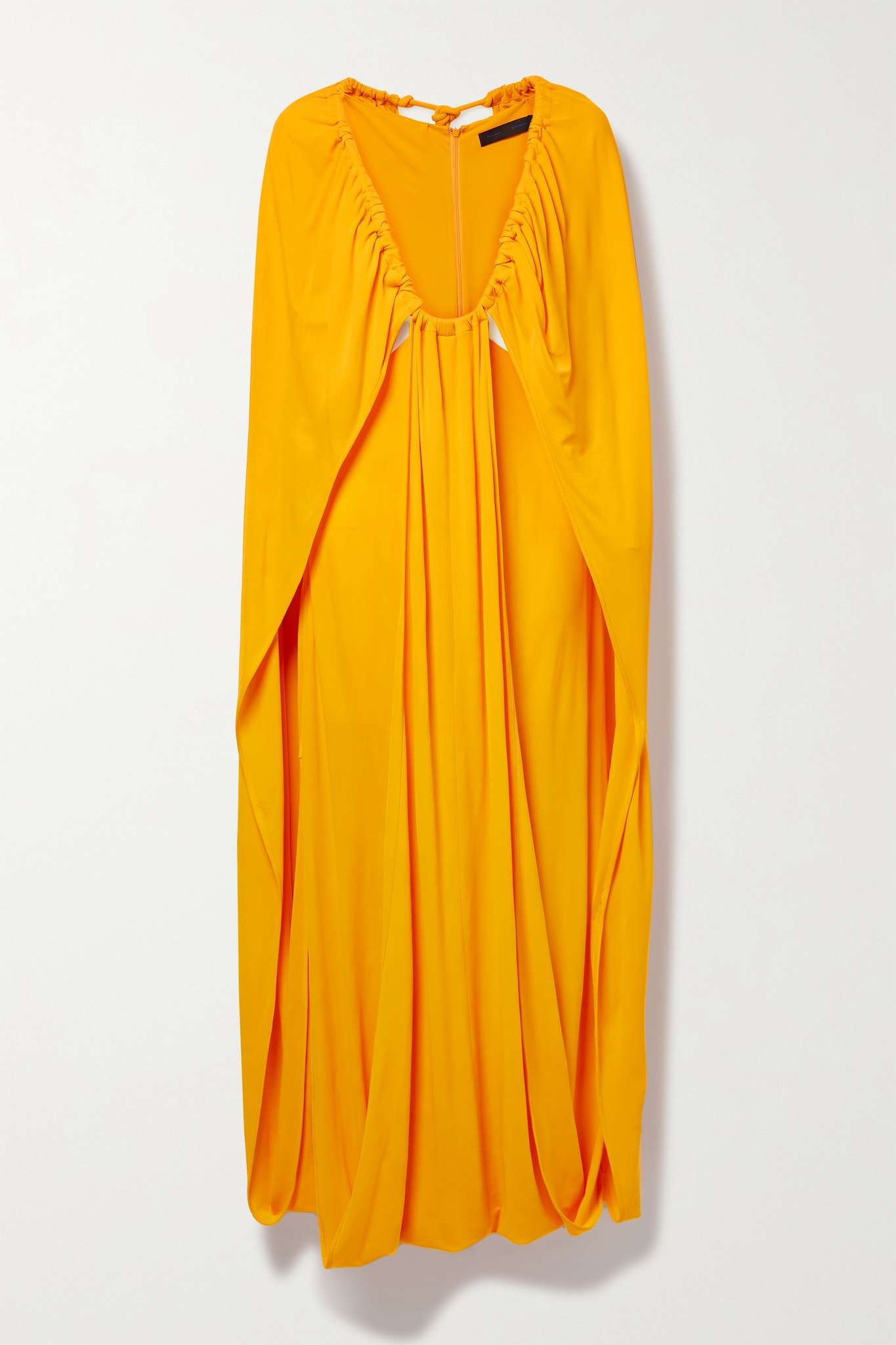 Cape-effect gathered jersey maxi dress - 1