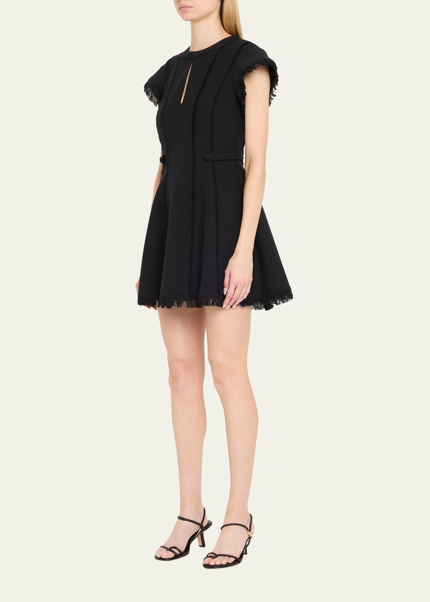 Anielle Fringe Short-Sleeve Mini Dress - 4