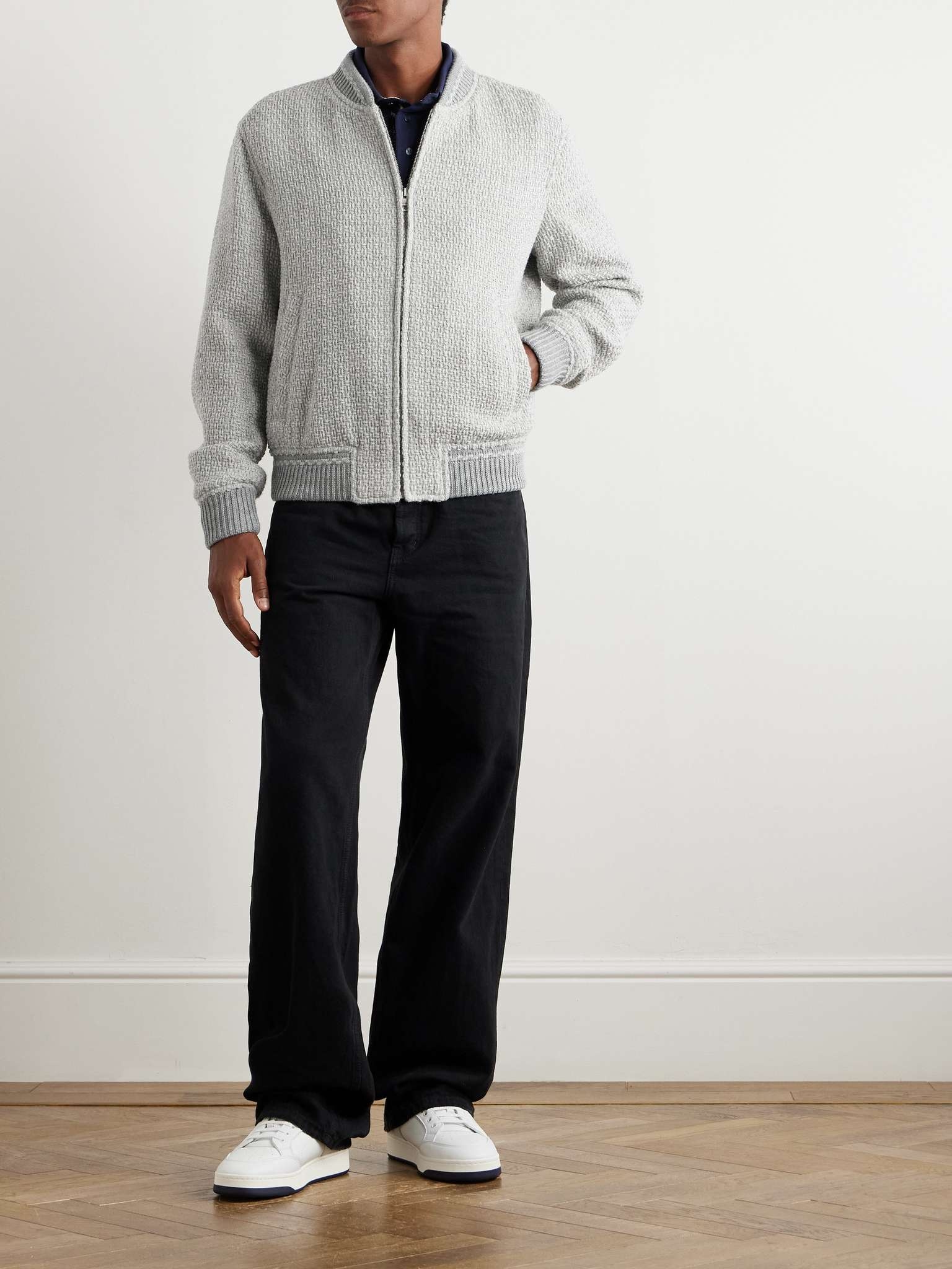 Textured Wool Bomber Jacket - 2