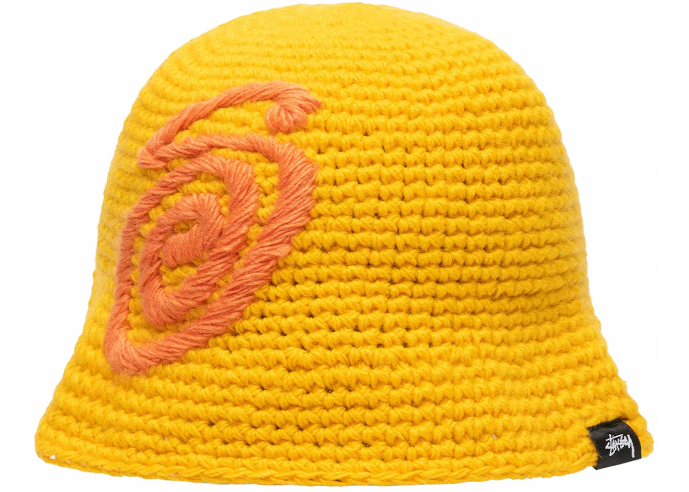 Stussy Swirly S Knit Bucket Hat Yellow - 1