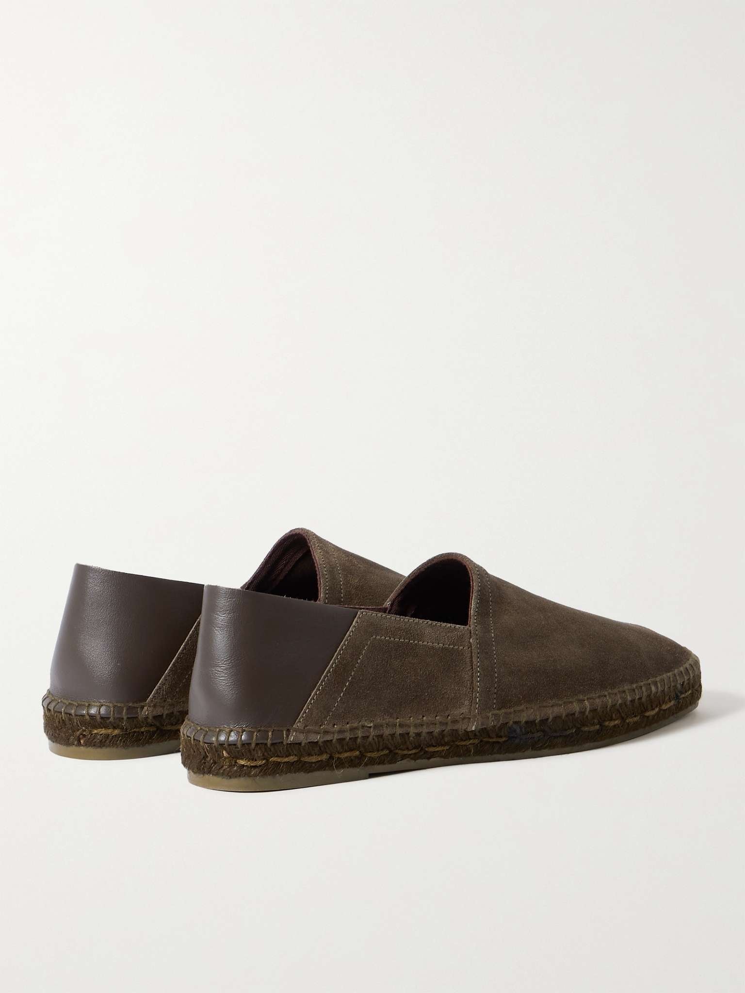 Barnes Collapsible-Heel Leather-Trimmed Suede Espadrilles - 5