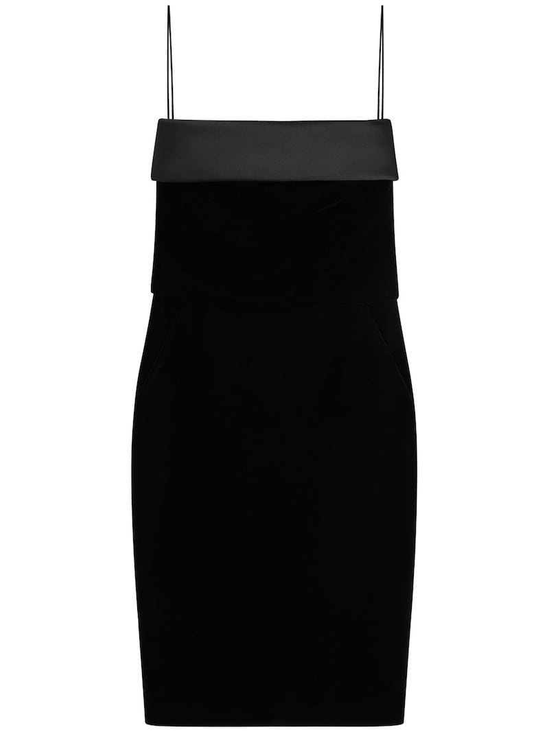 Viscose blend strapless midi dress - 1