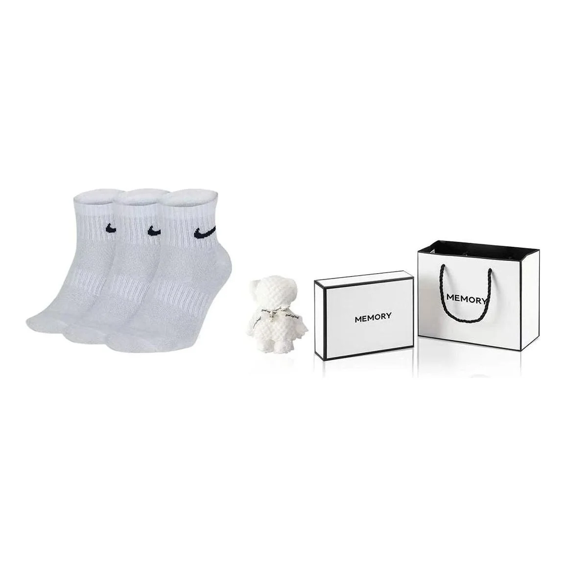 Nike Everyday Lightweight Mid Tops Training Socks Unisex White SX7677-100 - 1