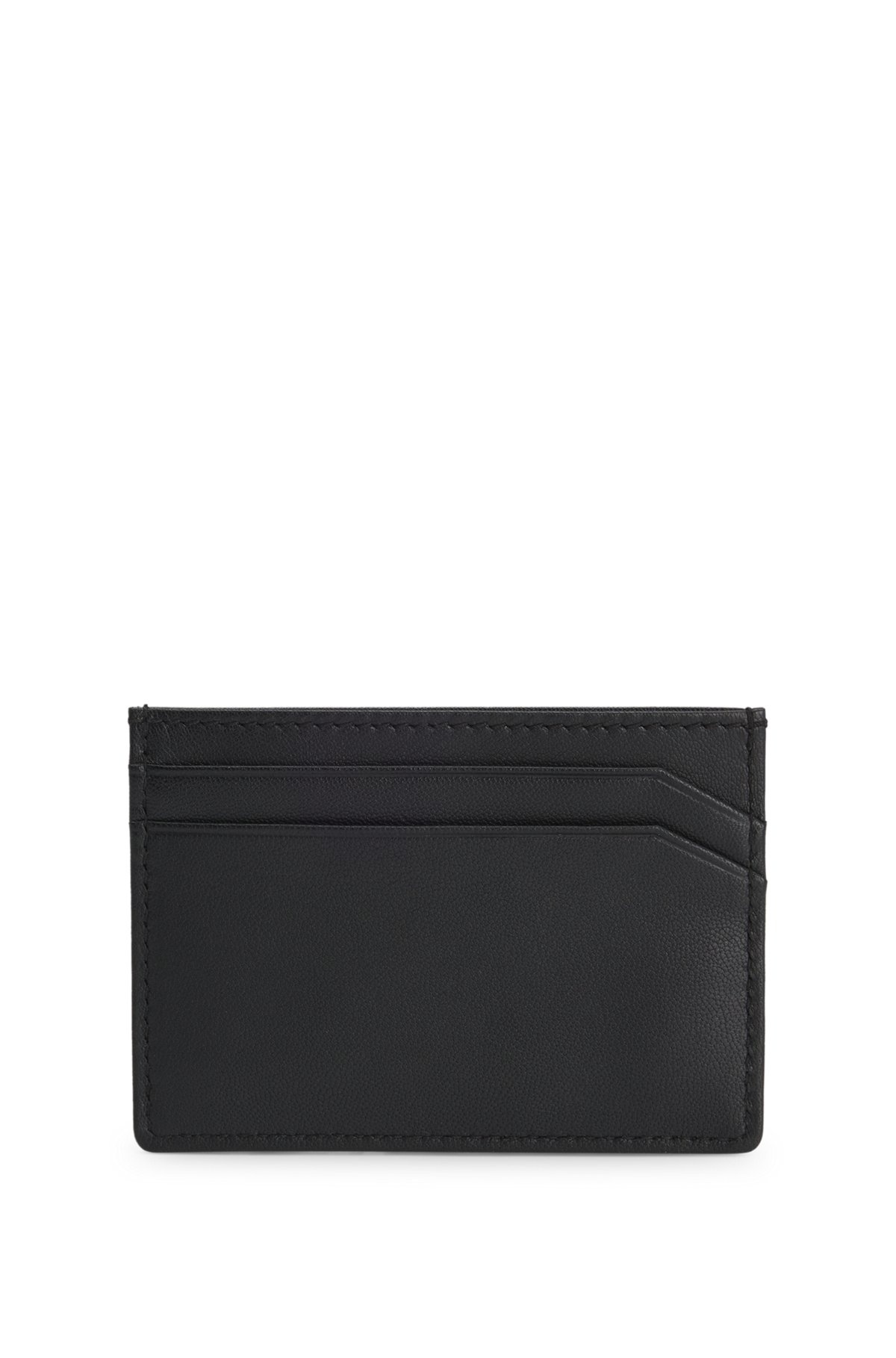 MATTE-LEATHER CARD HOLDER WITH SPLIT LOGO - 2
