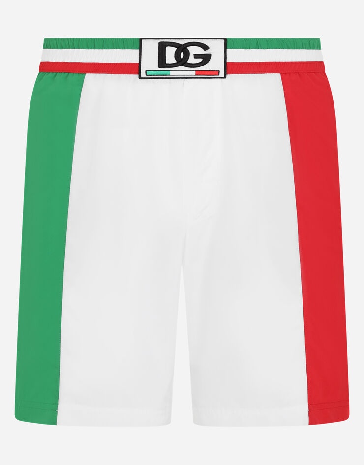 Mid-length swim trunks with Italy DG logo - 1