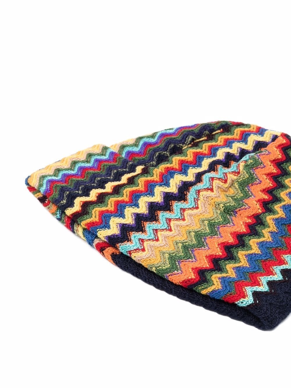 zigzag wool-knit beanie - 2